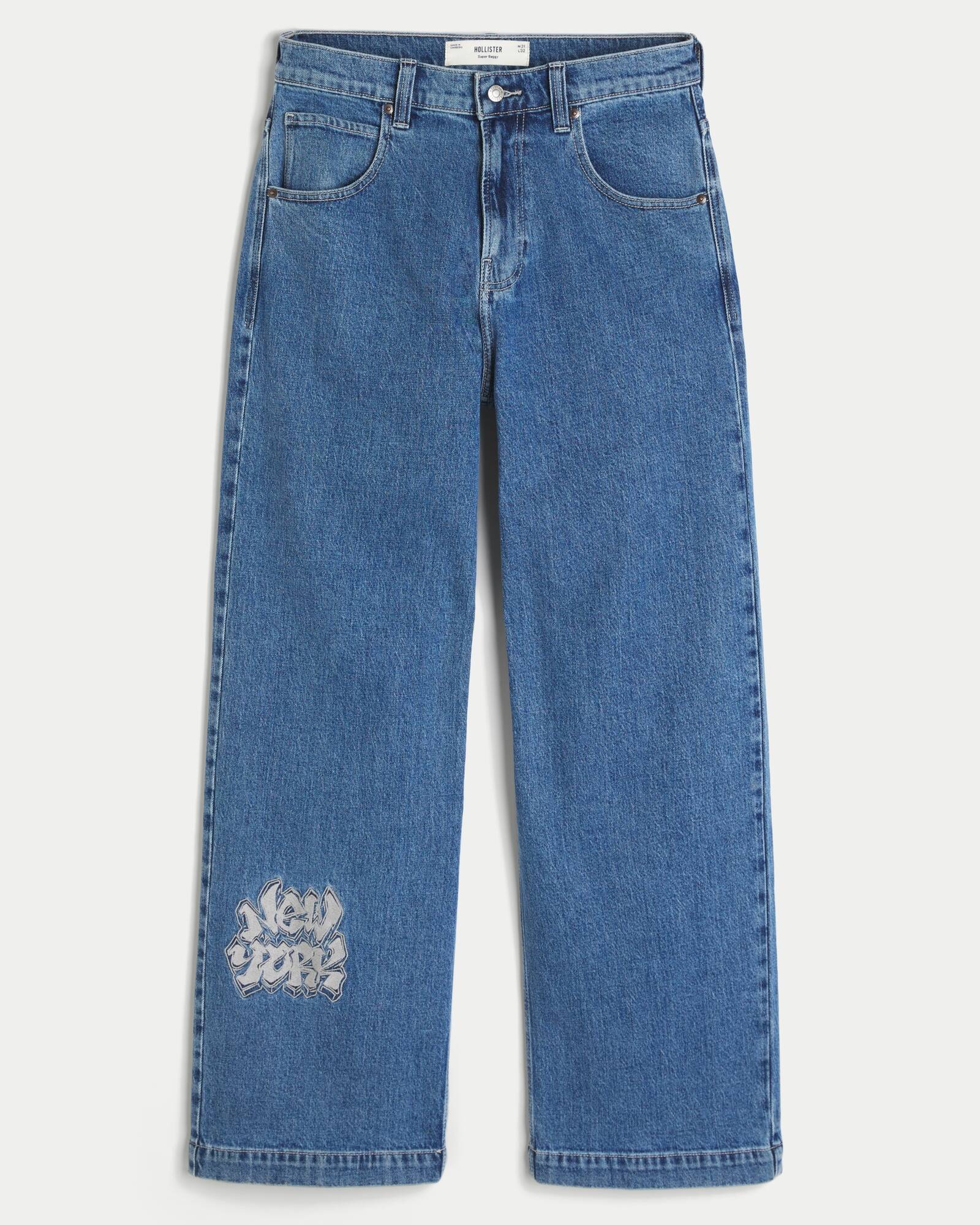 Medium Wash Super Baggy Jeans
