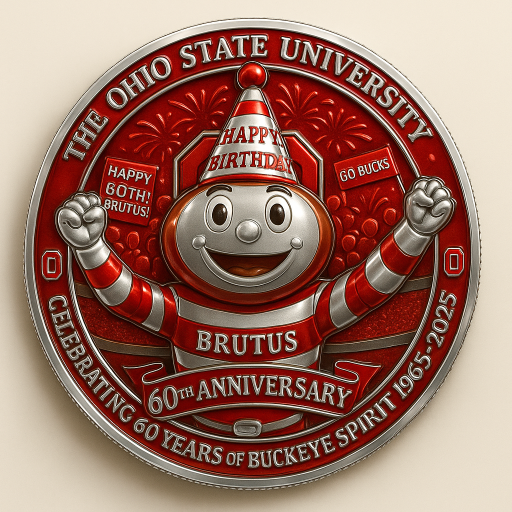 Ohio State Brutus Buckeye 60th Anniversary Commemorative Coin