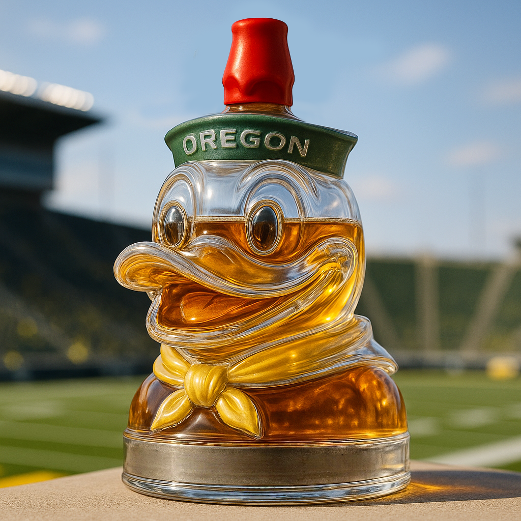 University of Oregon Duck Whiskey Bottle