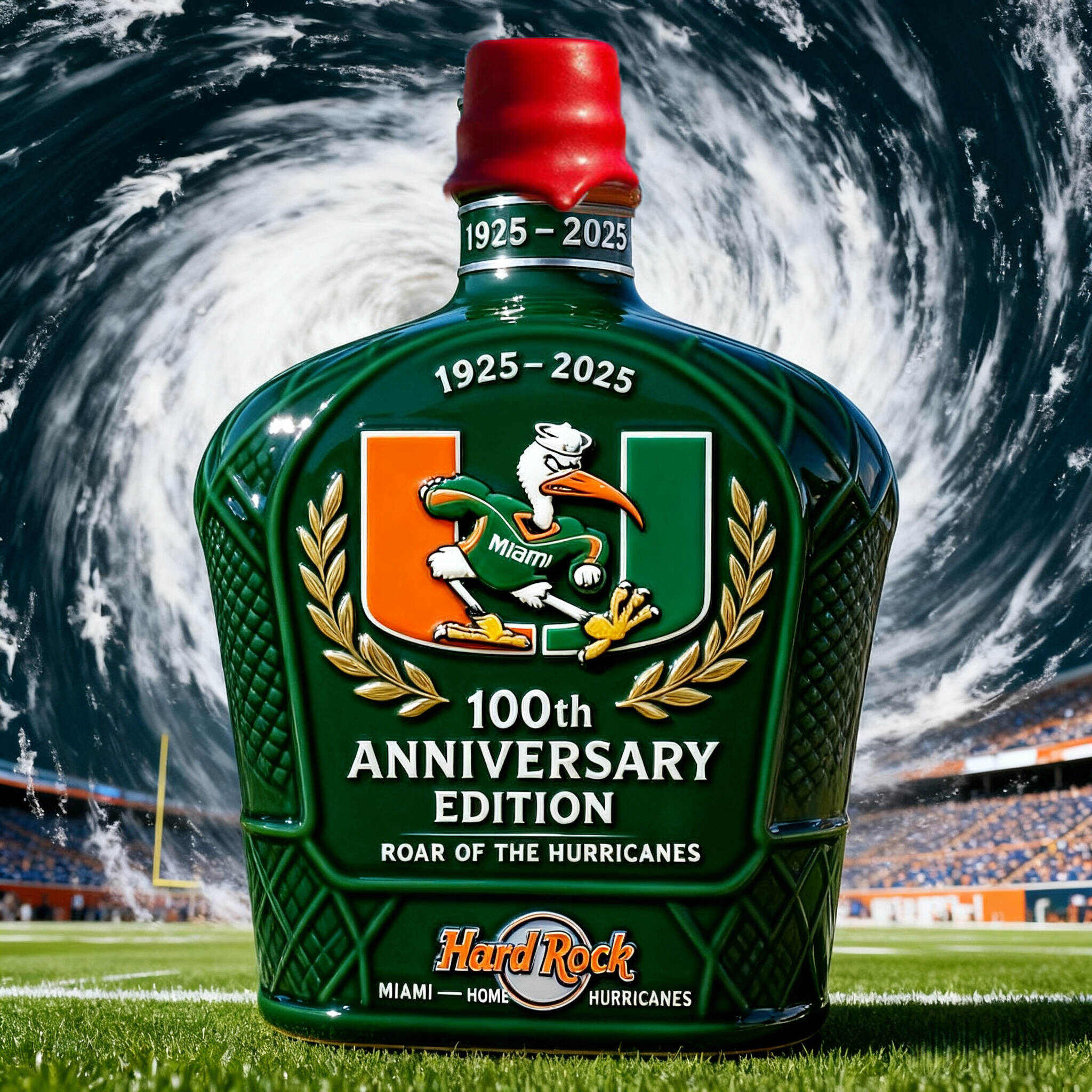 Hurricanes 100th Anniversary Whiskey Bottle