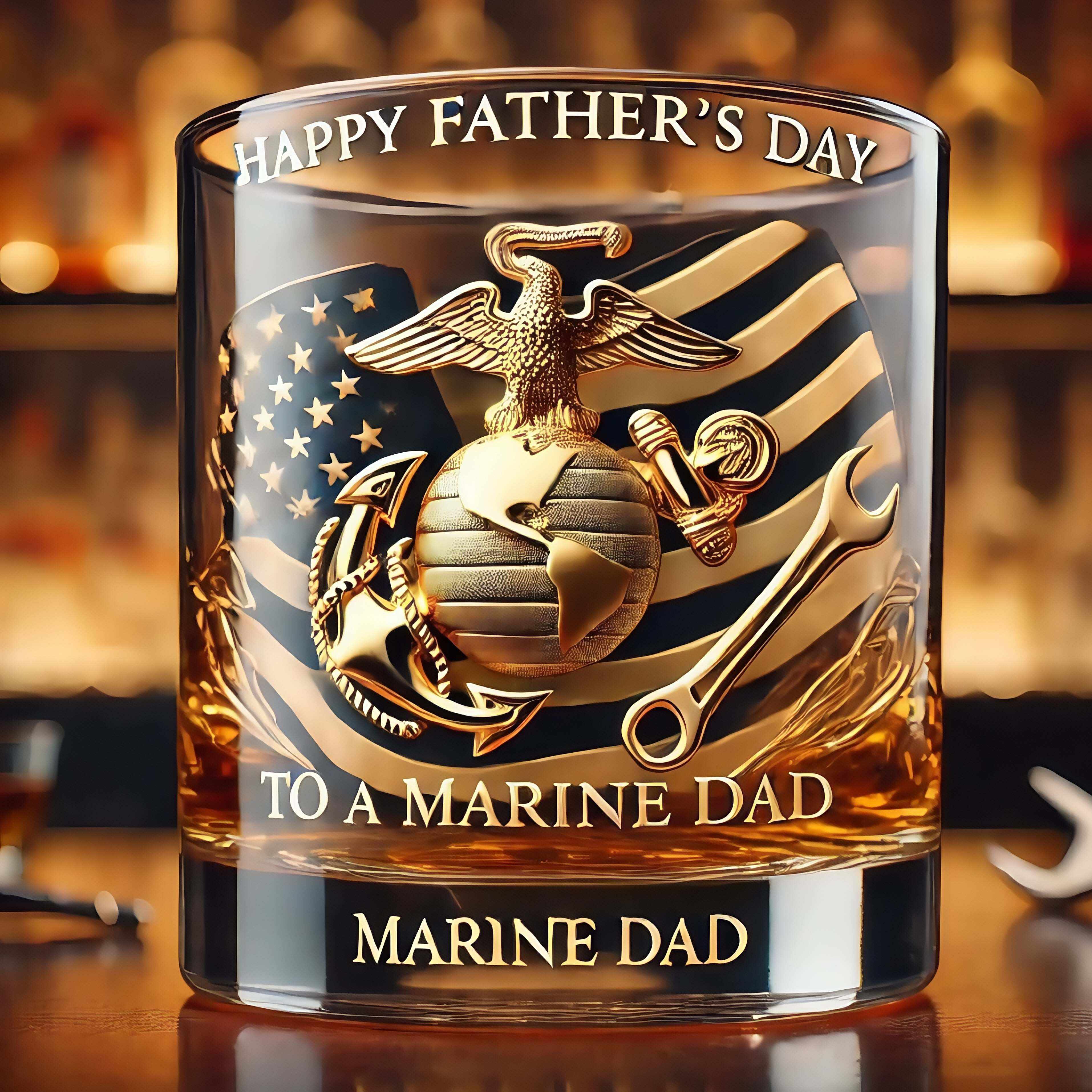 USMC Father’s Day Glass