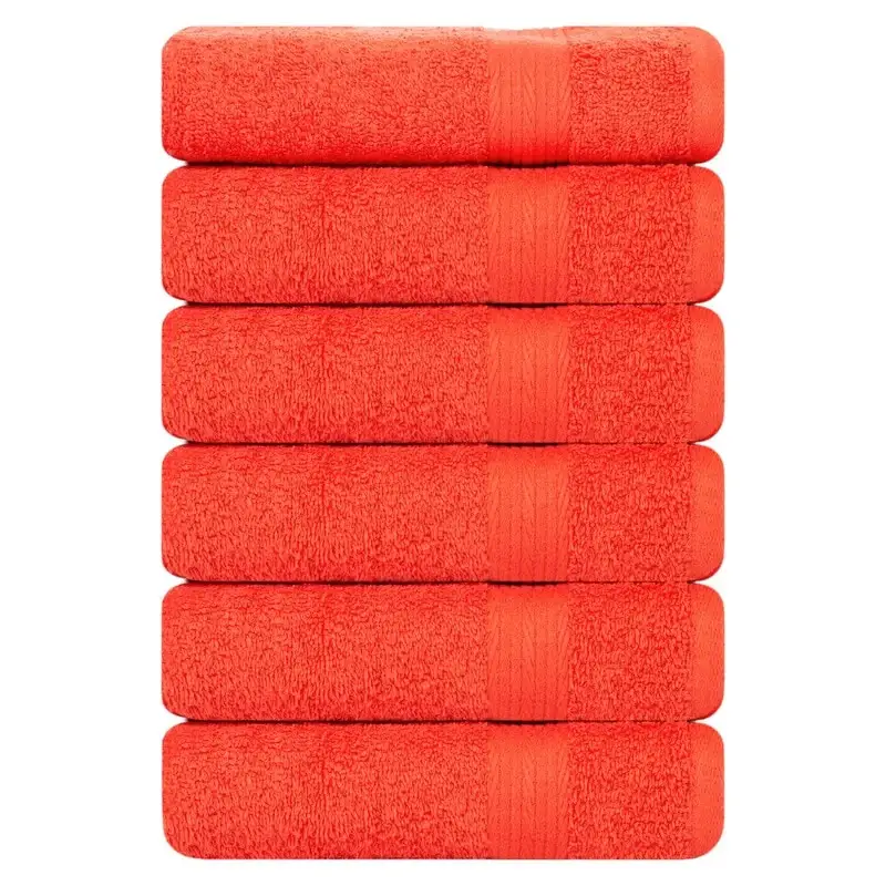 Superior Cotton 600 GSM Hand Towels 18x28 Inch by Ample Decor - 6 Pcs