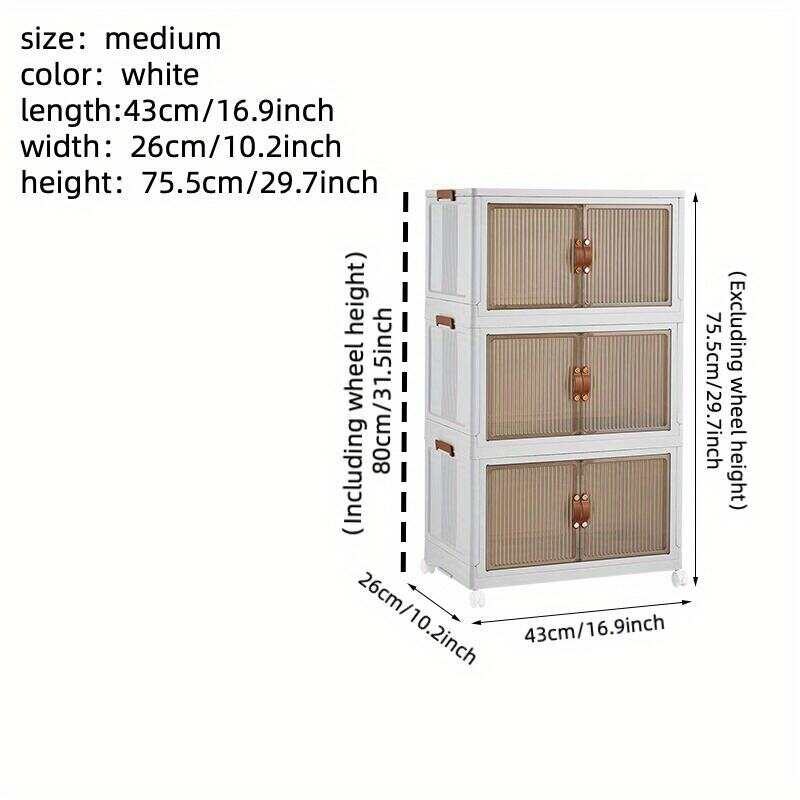 1pc Transparent Collapsible Storage Bin with Lids and Pulley - Portable 1/2/3 Layers Organizer for Easy Access and Convenient Storage