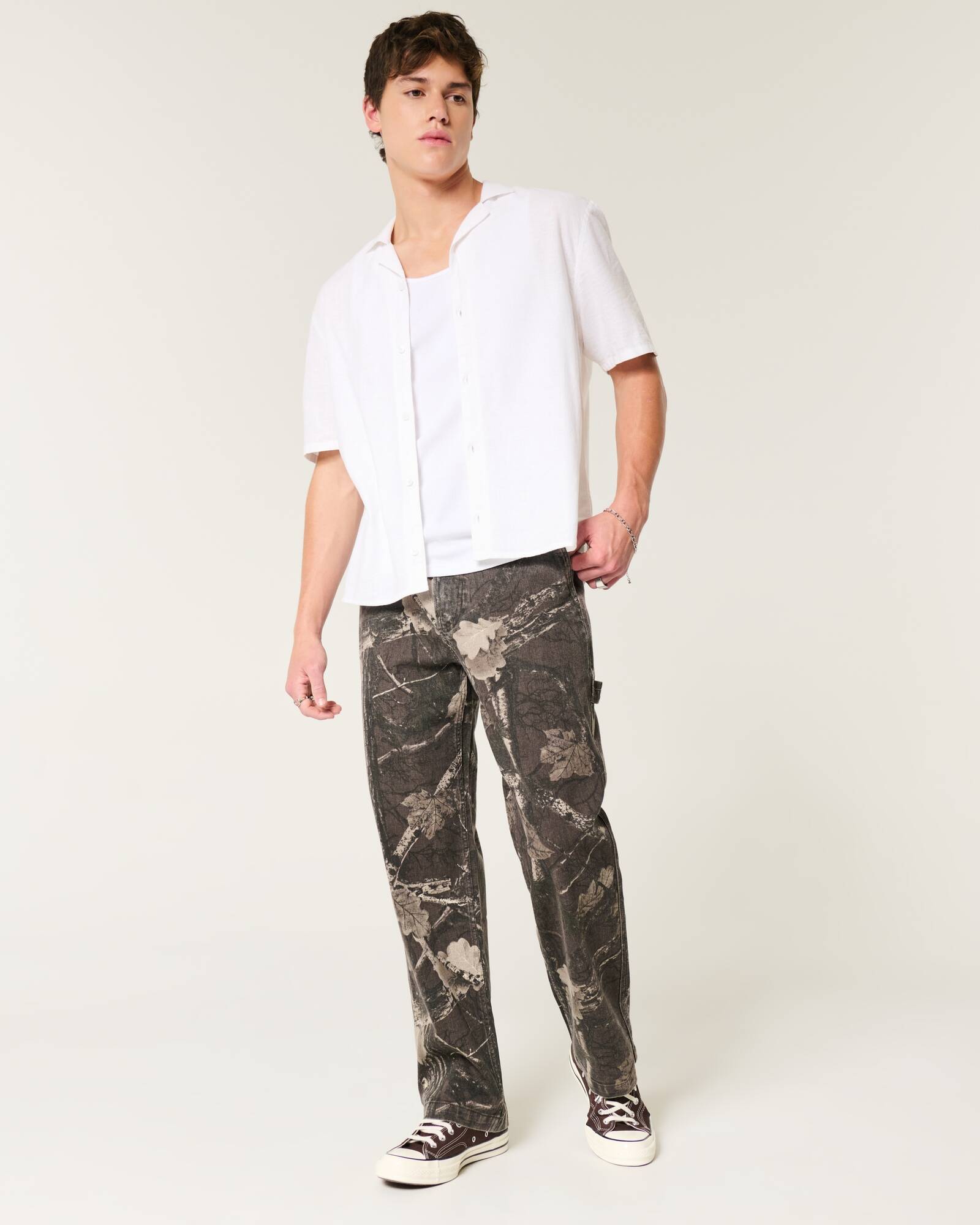 Railroad Stripe Baggy Painter Jeans