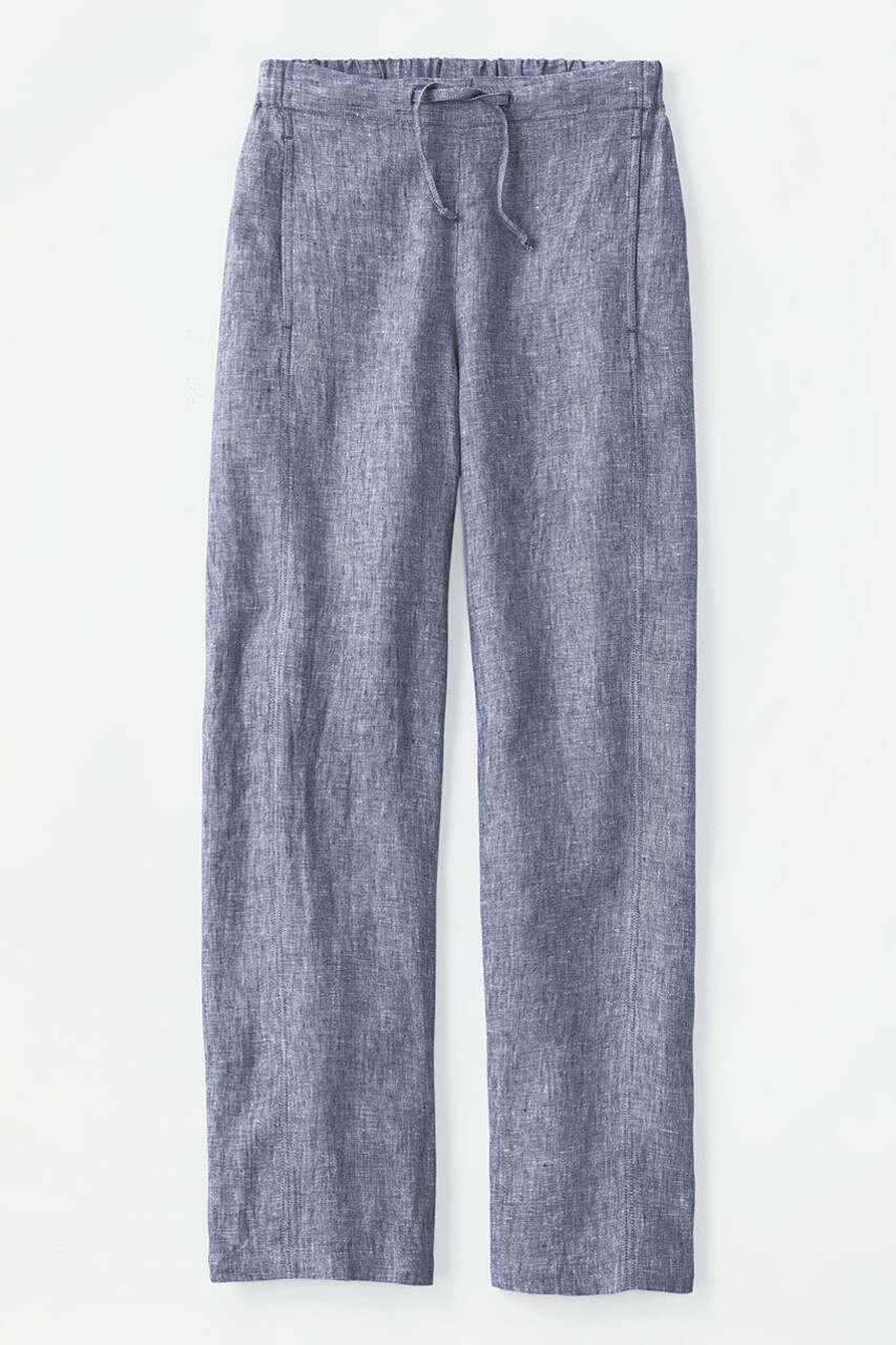 Cross Dye Linen Ankle Pants