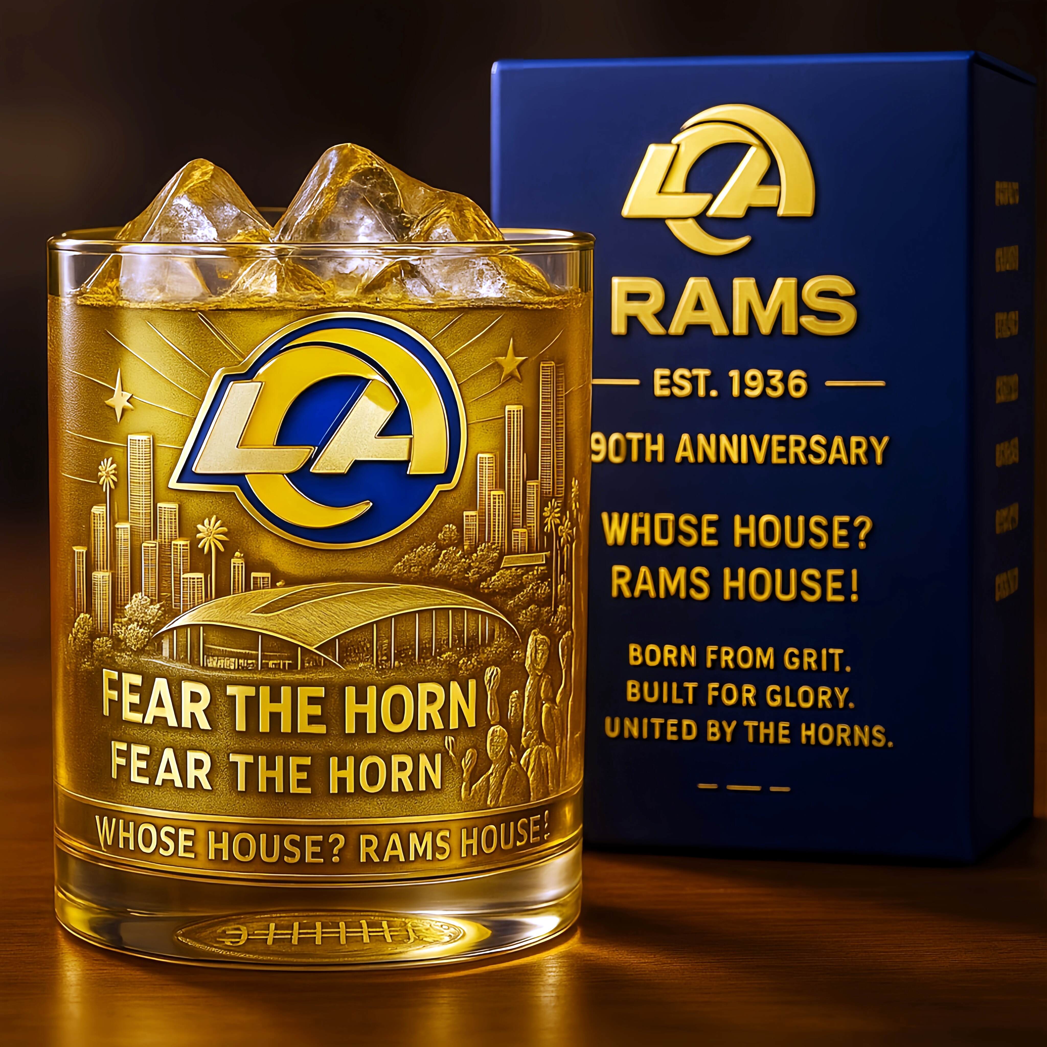 Rams 90th Anniversary Whiskey Glass