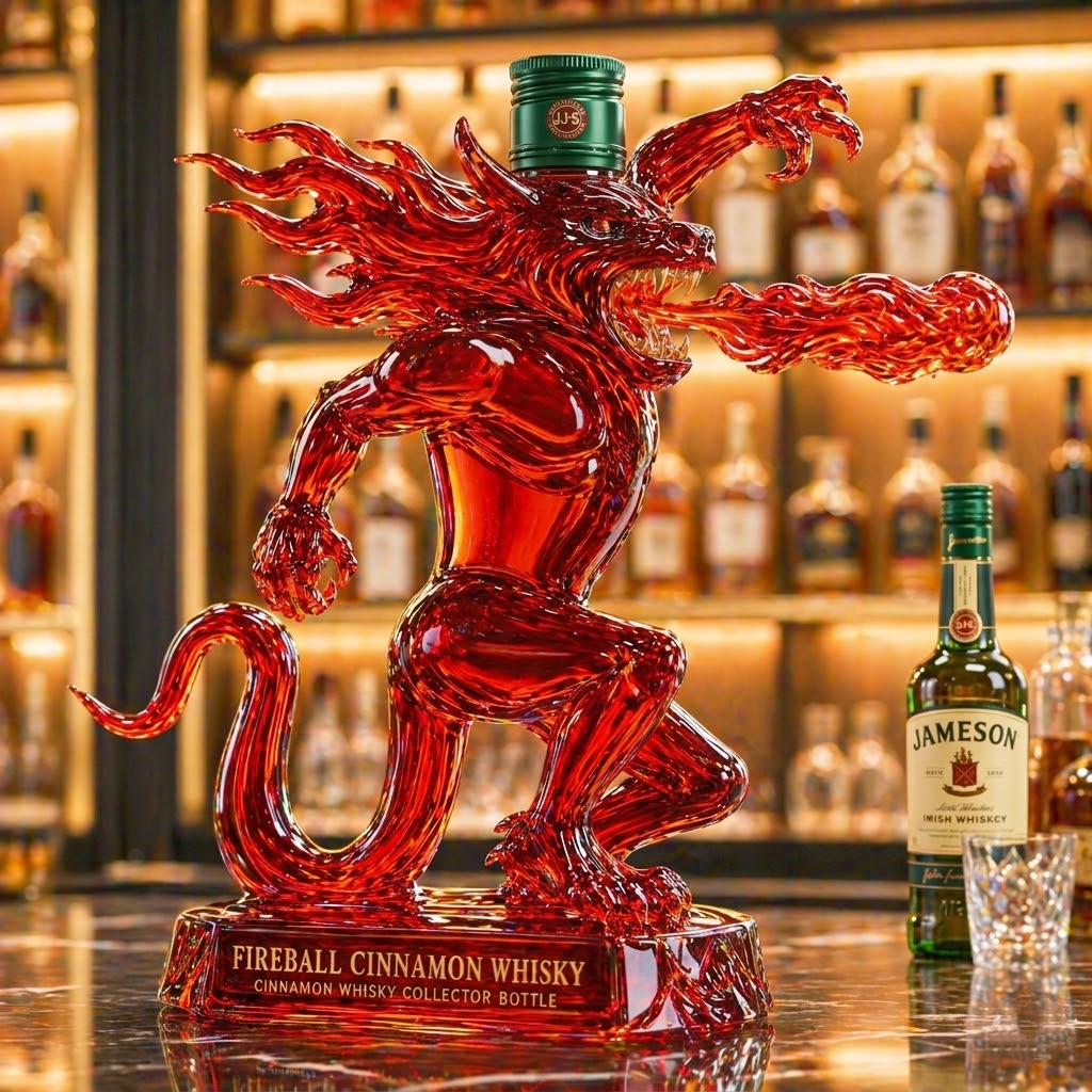 Fireball Cinnamon Whisky 3D Sculpted Collector's Edition Bottle