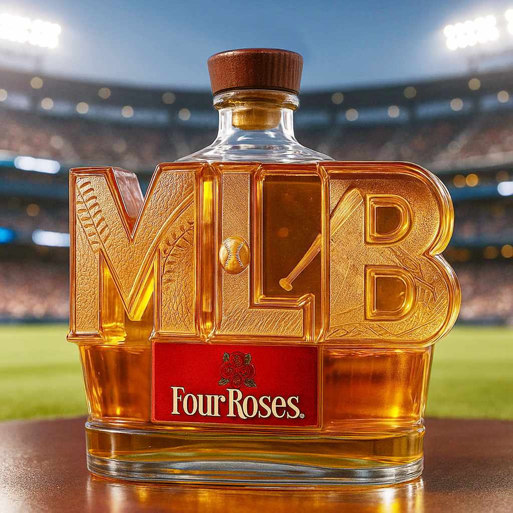 Major League Baseball Whiskey Bottle