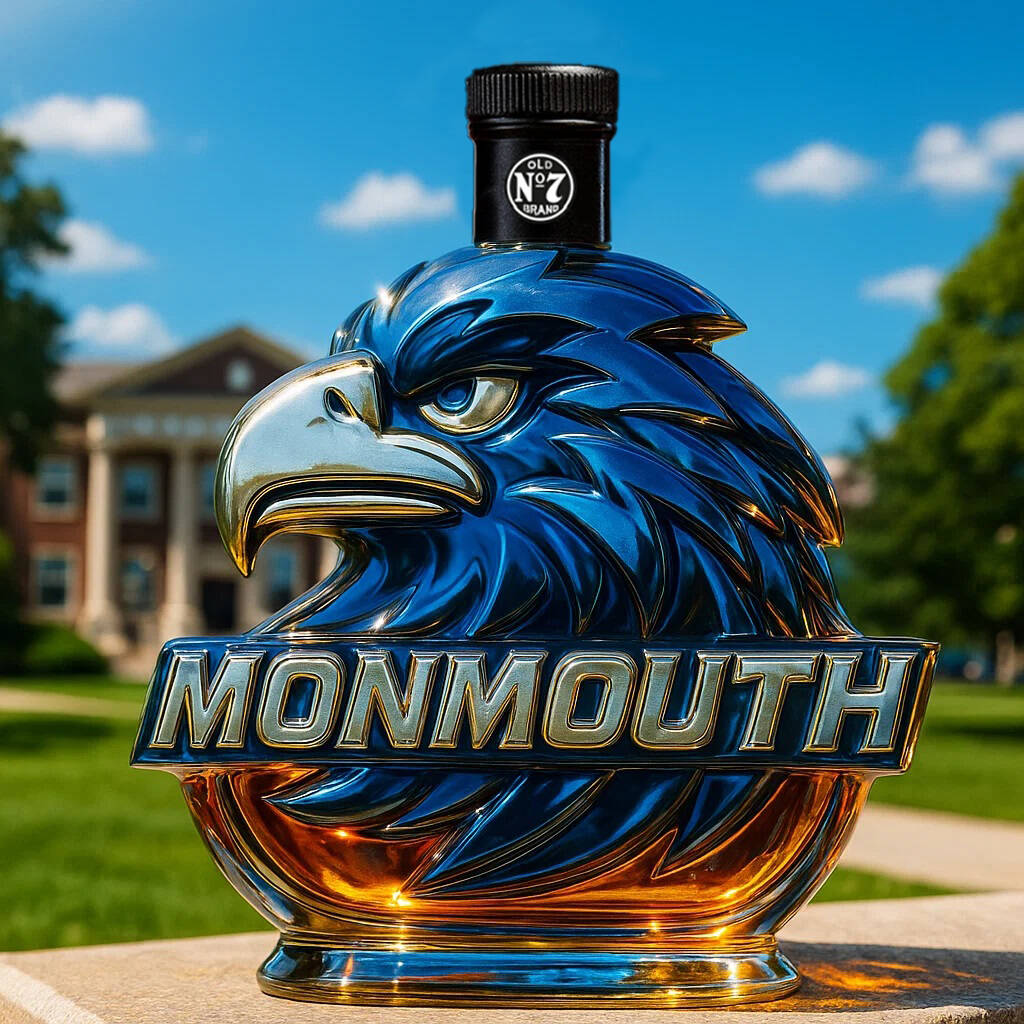 Monmouth University Hawks Whiskey Bottle