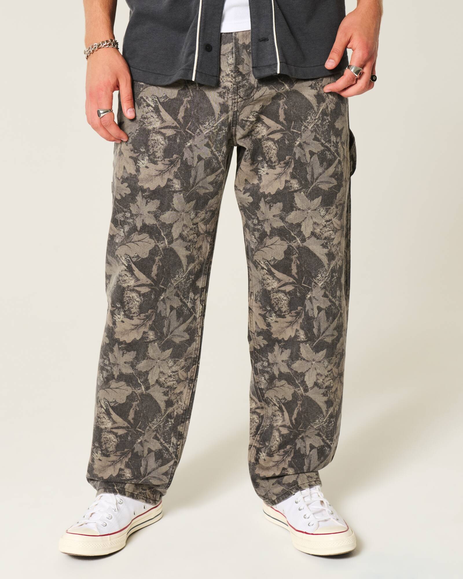 Medium Wash Skater Baggy Jeans