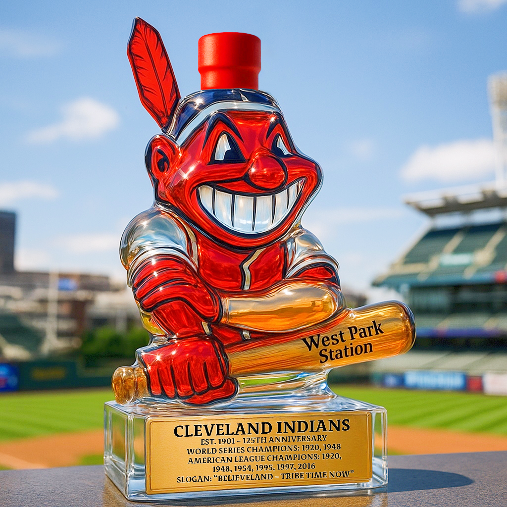 Cleveland Indians Glory Whiskey Bottle