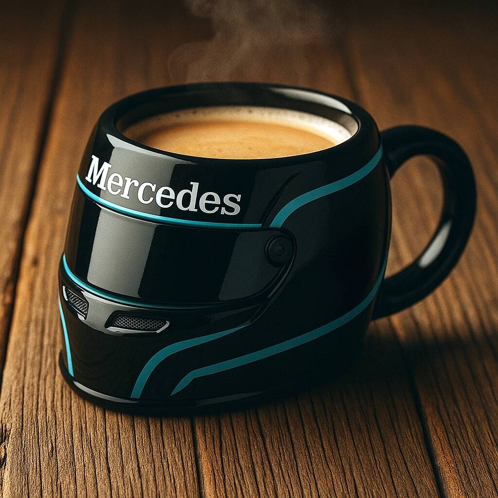 F1 helmet mug