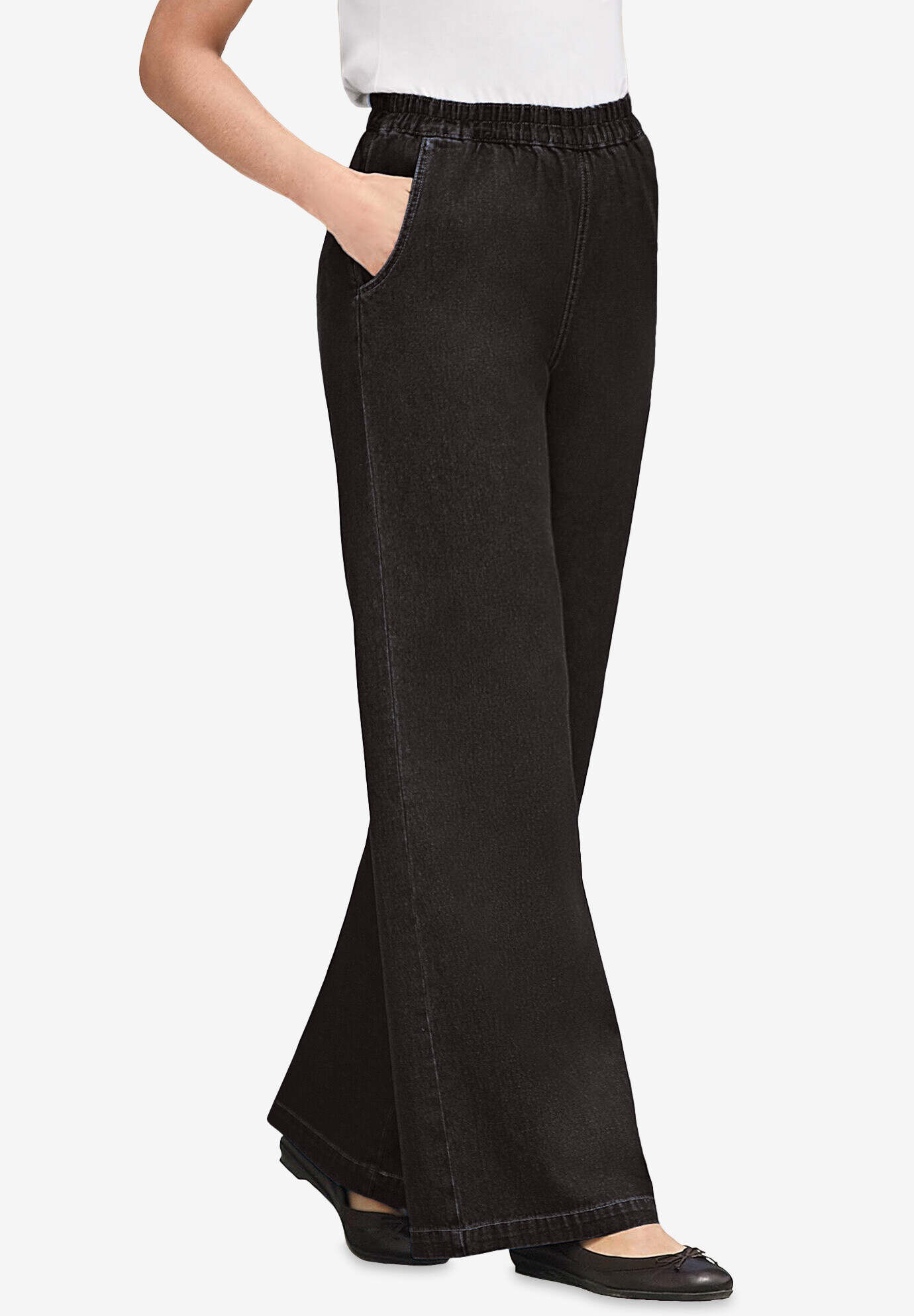 Perfect Elastic Waist Wide-Leg Jean