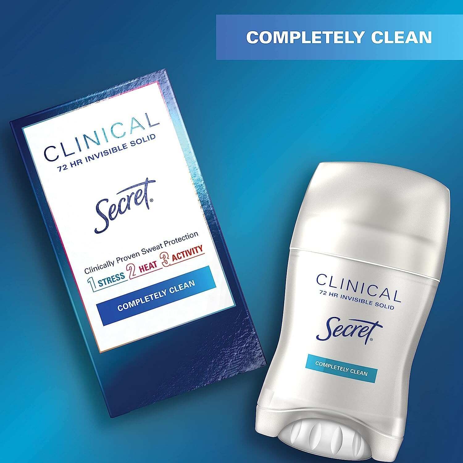 Secret Clinical Strength Antiperspirant and Deodorant Women, Soft Solid Stress Response, 72 Hr Sweat Protection, 1.6 oz (Pack of 3)