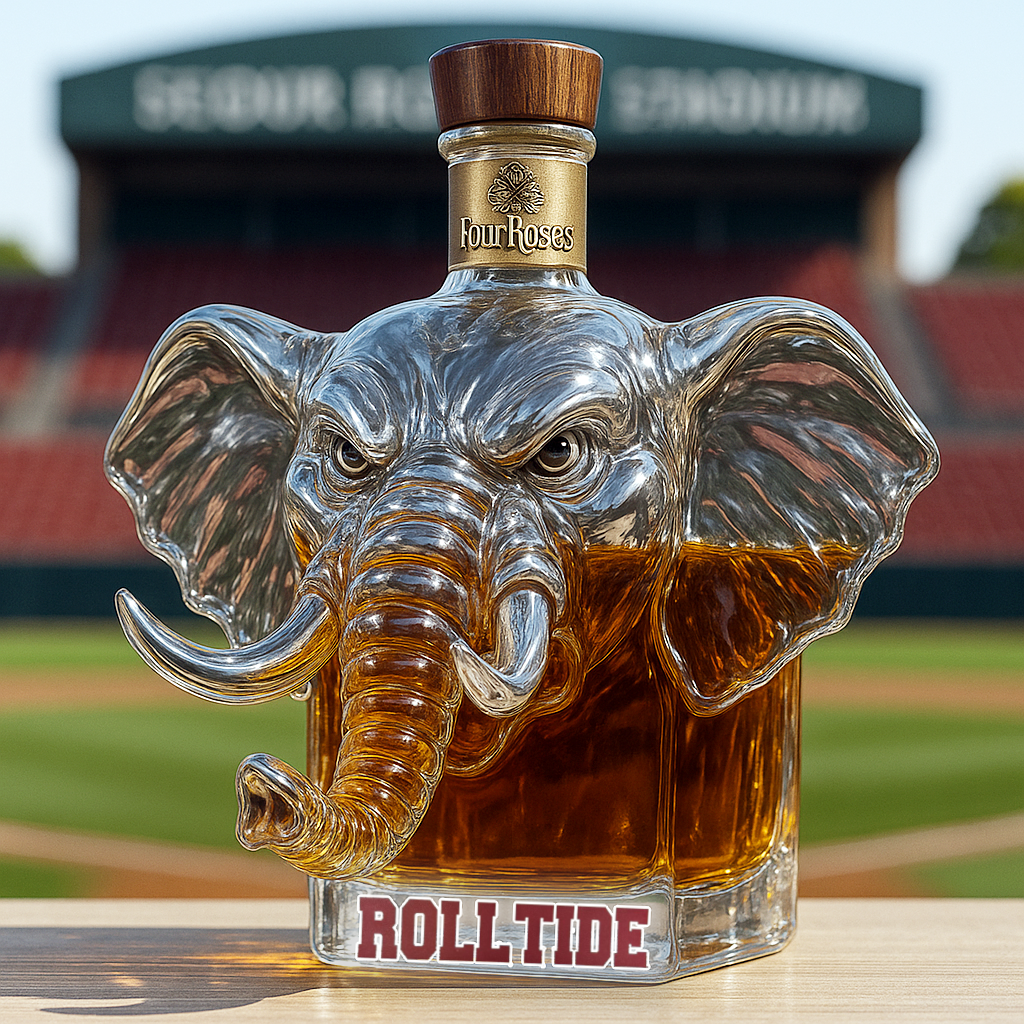 University of Alabama Big Al Whiskey Bottle.