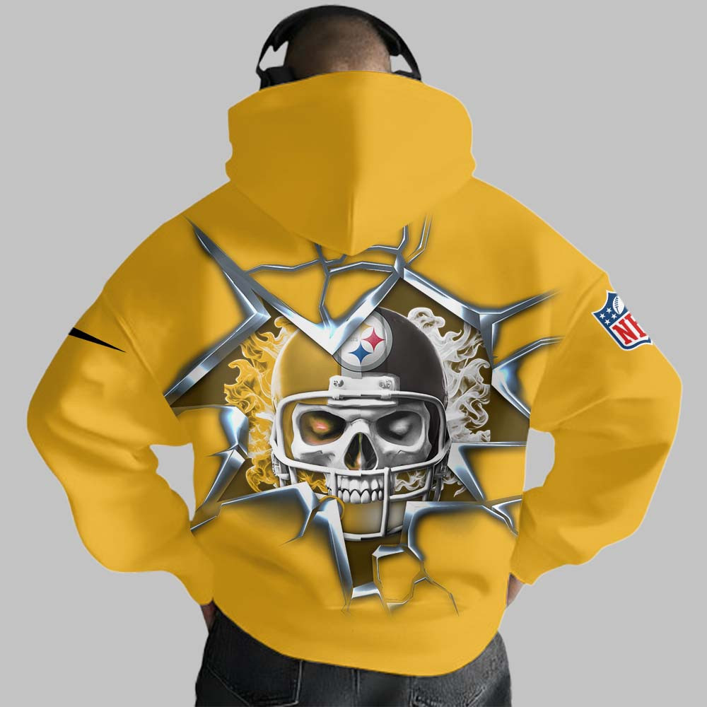 Pittsburgh Steelers | Premium NFL Customizable Skull Hoodie MM