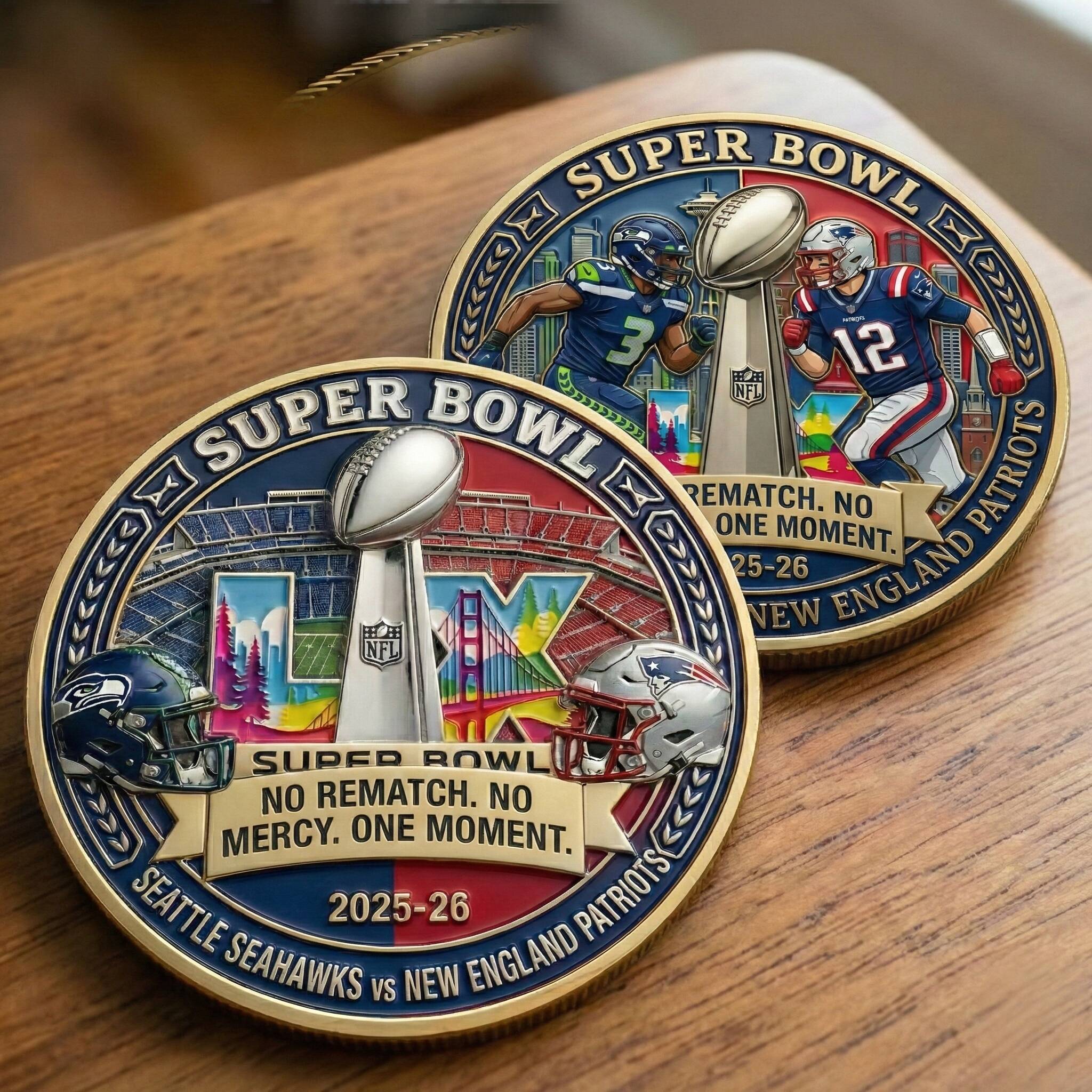 🏈 Seattle Seahawks vs New England Patriots  Super Bowl Commemorative Coin· 2025–26