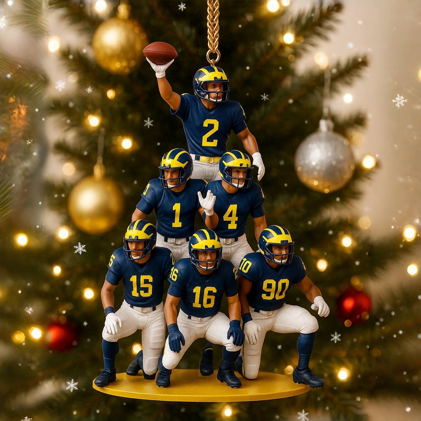 Wolverines Football Christmas Ornament