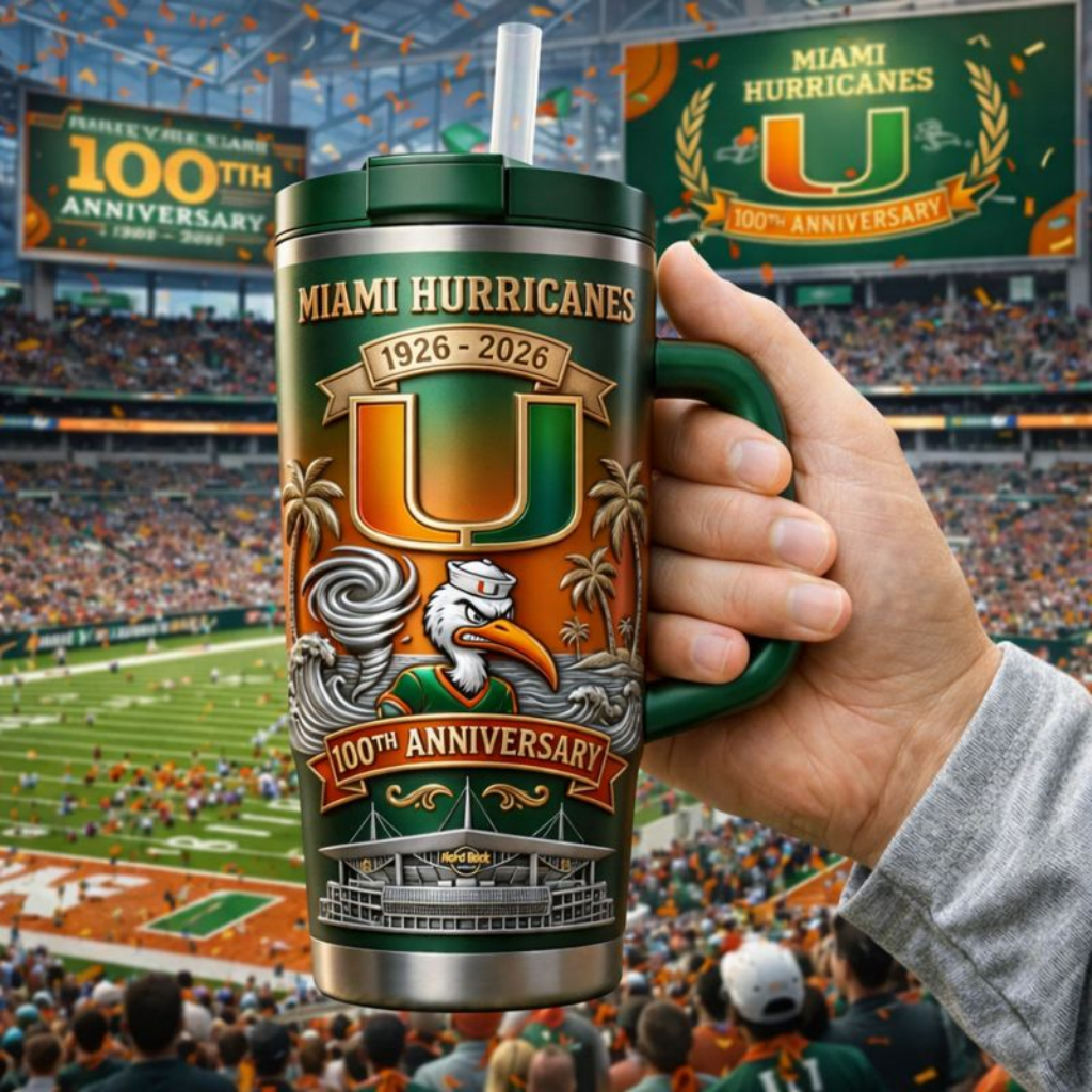 Miami Hurricanes 100th Anniversary Tumbler