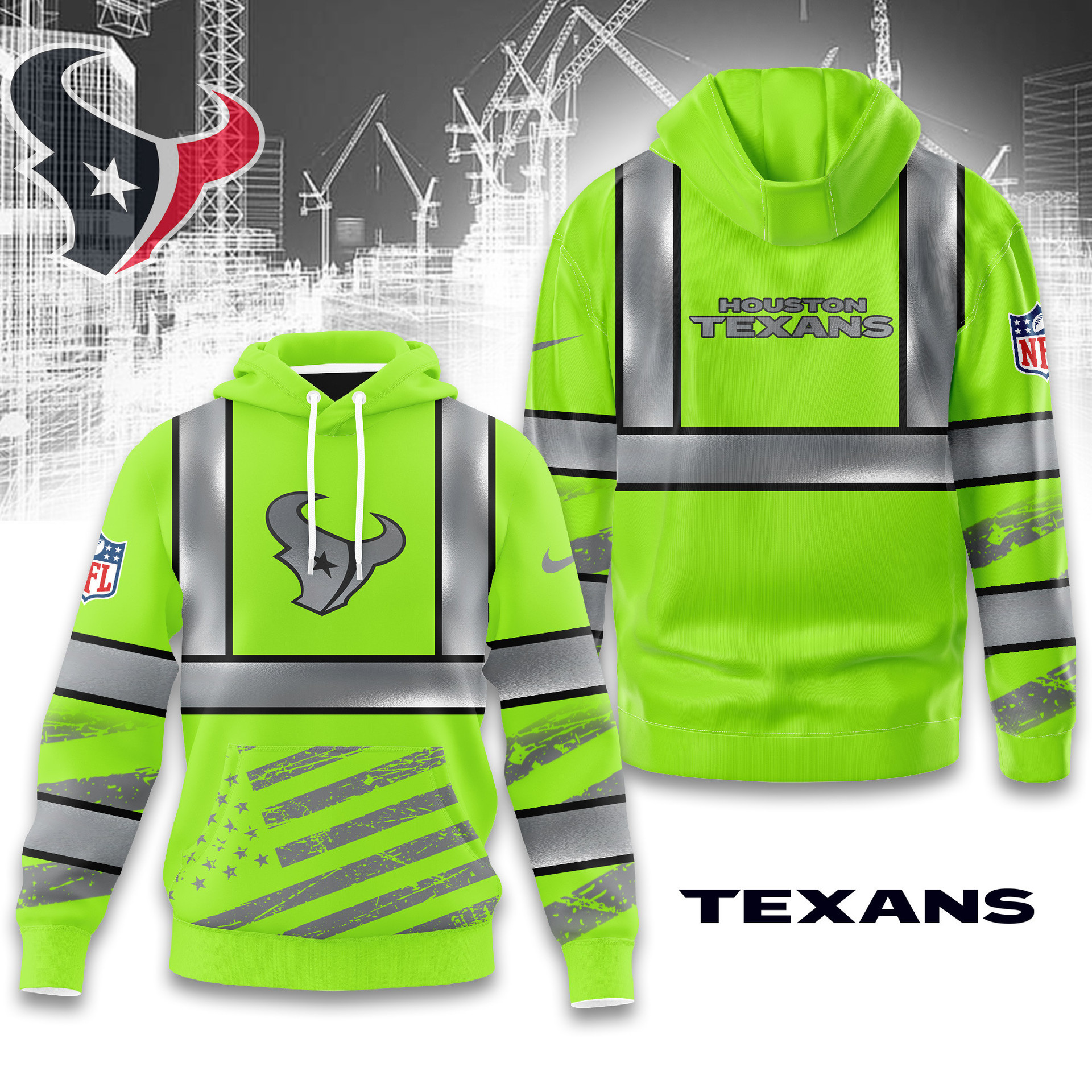 Houston Texans | Premium NFL Safety Hi-Vis Hoodie MM