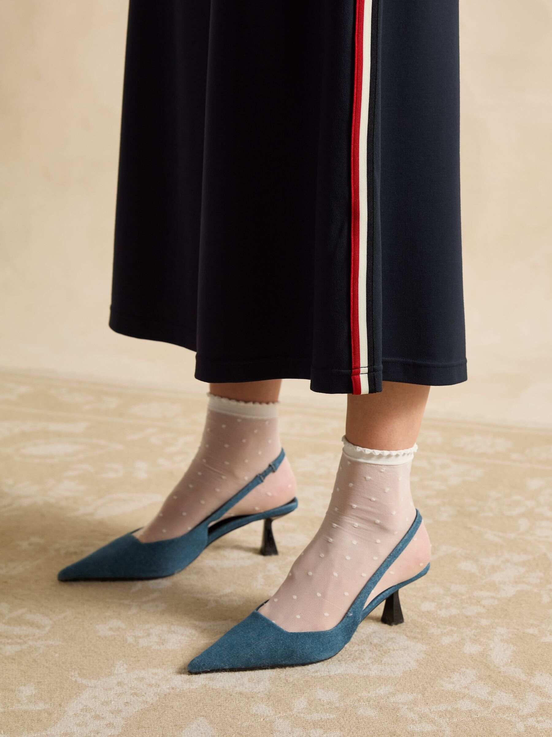 Pia Navy Blue Ponte Jersey Skirt