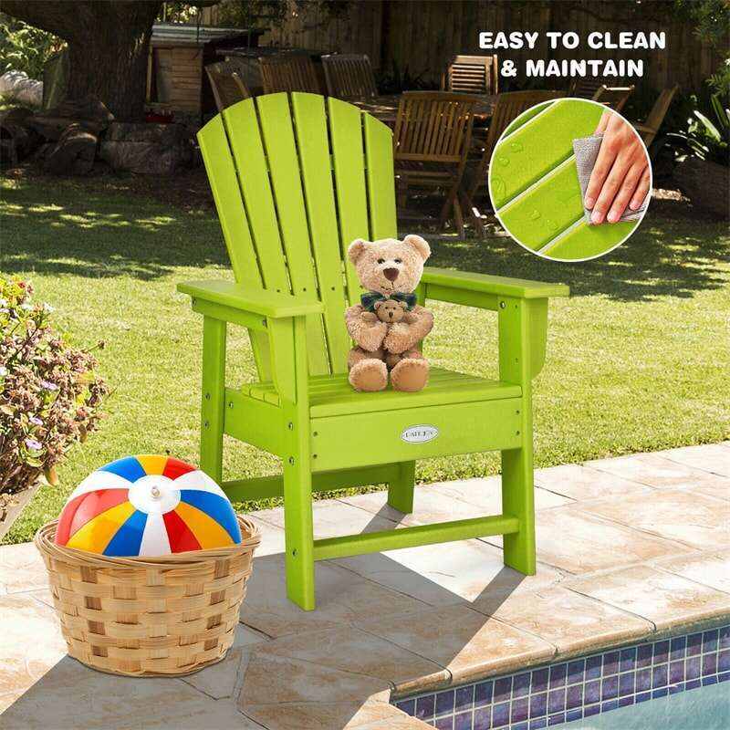 Patio Kids Adirondack Chair Outdoor Chair with Ergonomic Backrest