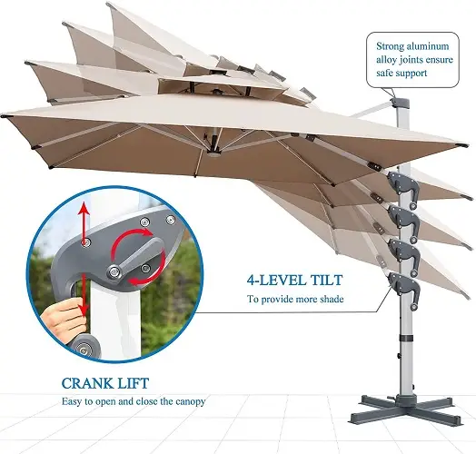 ☔Solar-powered LED parasol