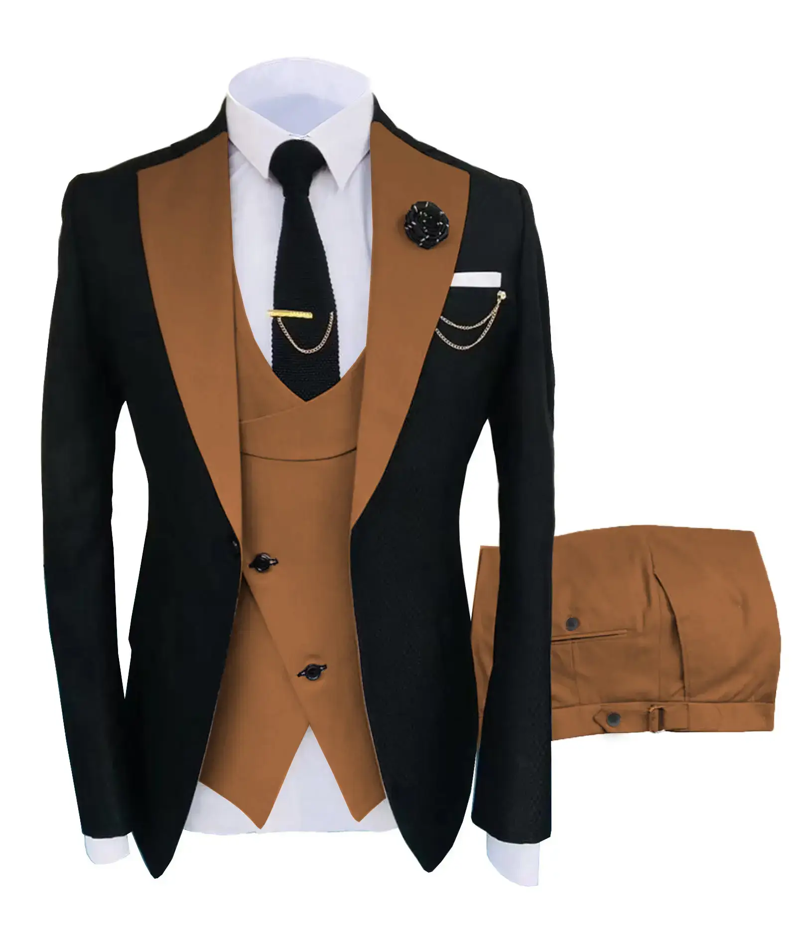 🔥 Last Day For Clearance !Men's 3-Piece Suit Set - Double Breasted Blazer, Vest & Pants