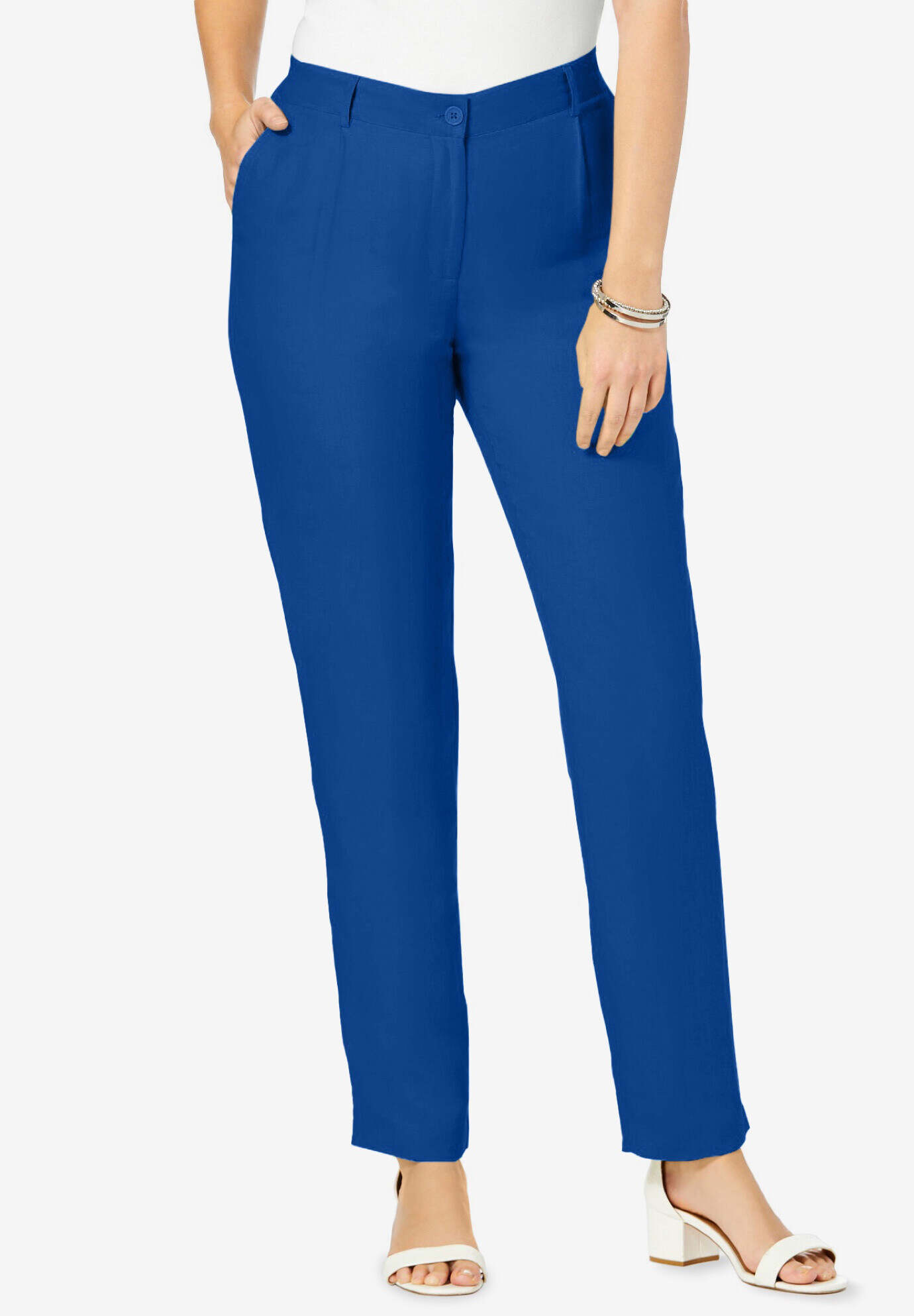 Linen Pleat-Front Pant
