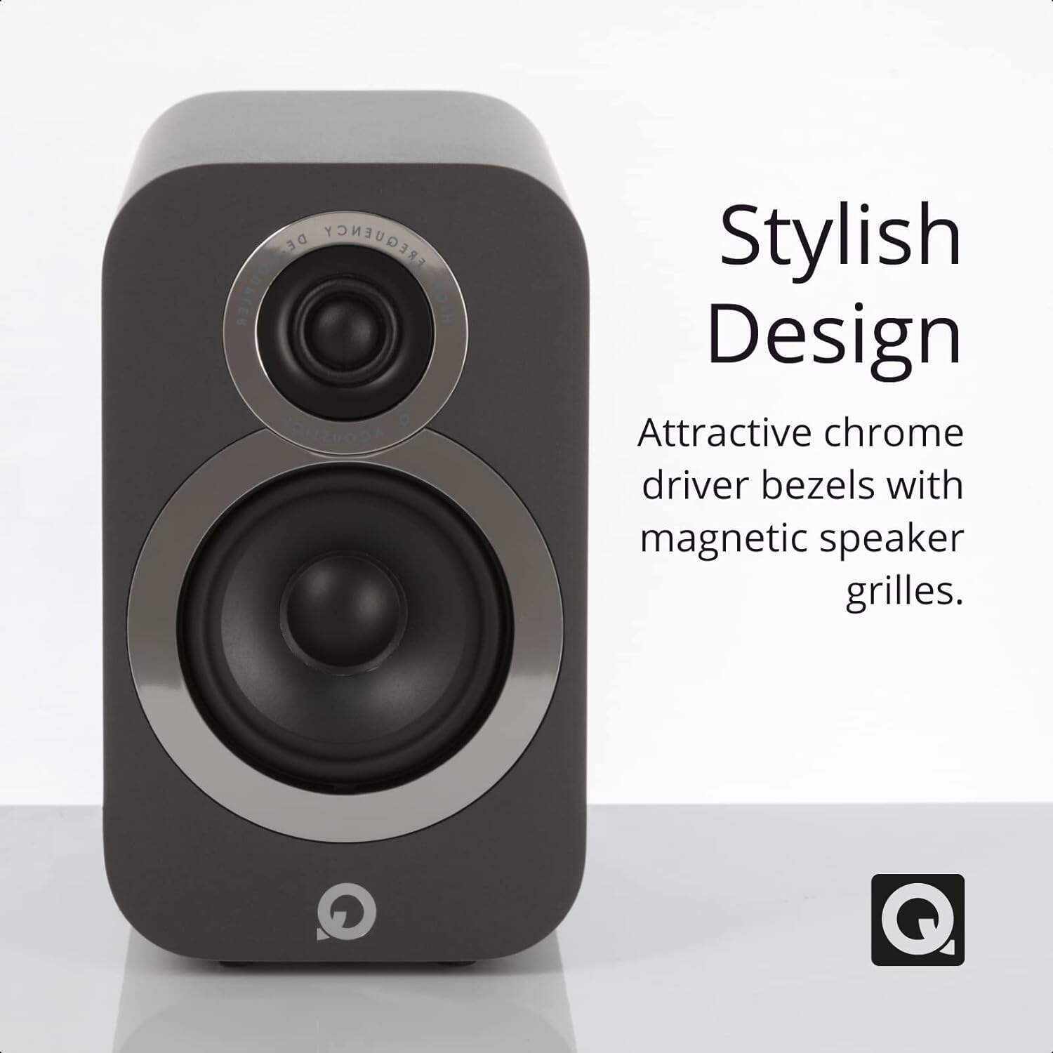 Q Acoustics 3010i Compact Bookshelf Speakers Pair English Walnut - 2-Way Reflex Enclosure Type, 4