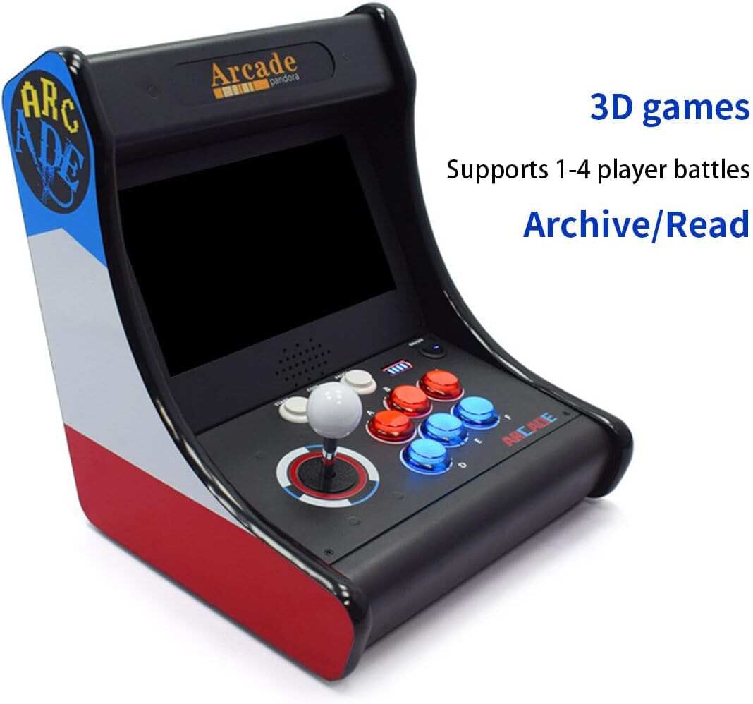 10000 Games in 1 Box Arcade Game Console, 10-inch HD Screen Game Console or PC Projector 4K TV, 2-4 Players Online Game, 3D Games, Search/ Save/Hide/Pause Game