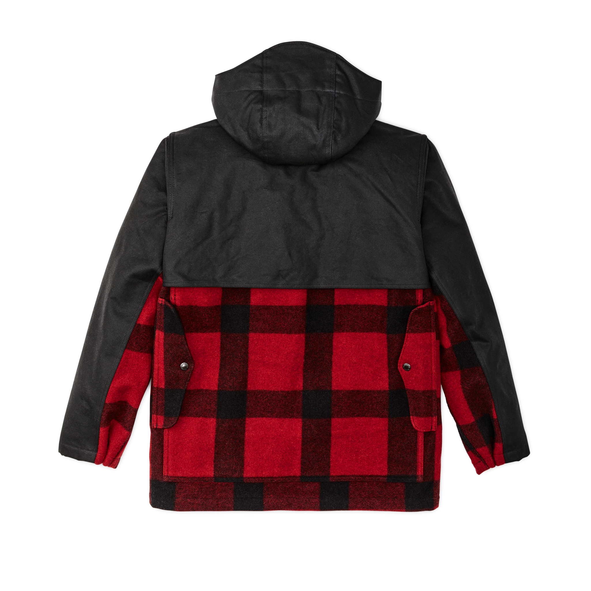 Mackinaw Wool Double Coat  - Red Black Classic Plaid
