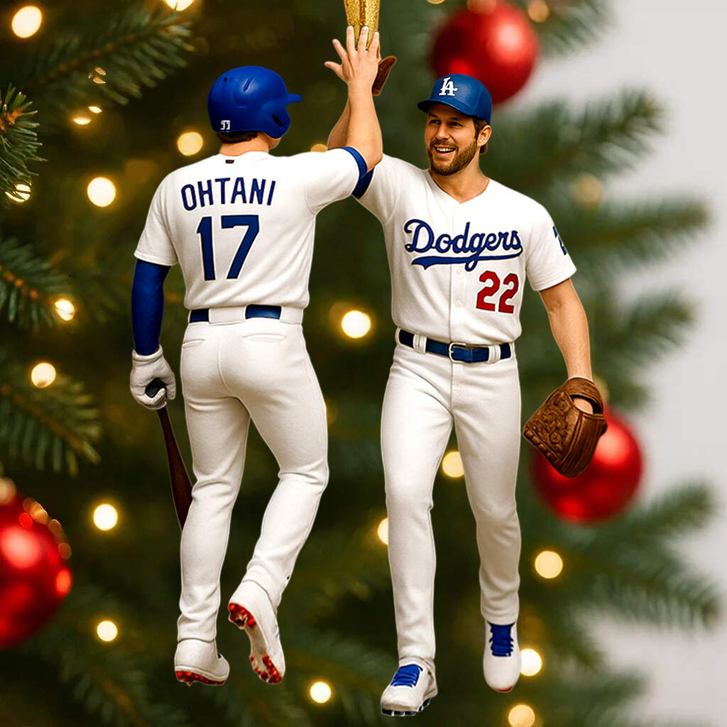 Dodgers Victory High-Five Ornament