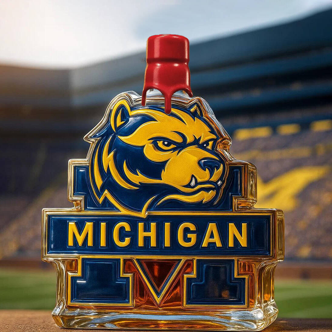 University of Michigan Wolverines Whisky Bottle
