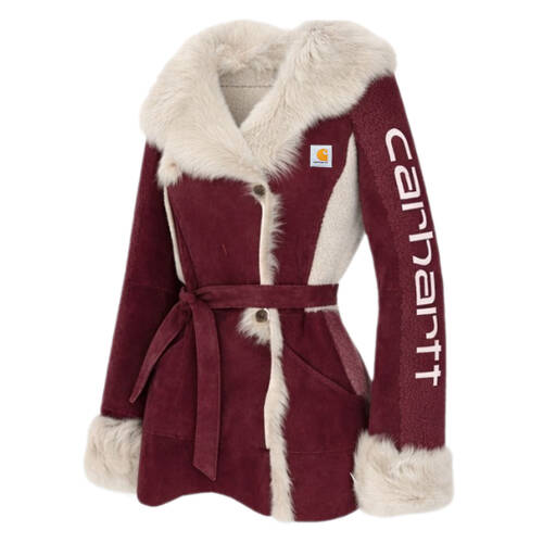 Winter Chic Faux Fur Trimmed Jacket with Scarf Detail