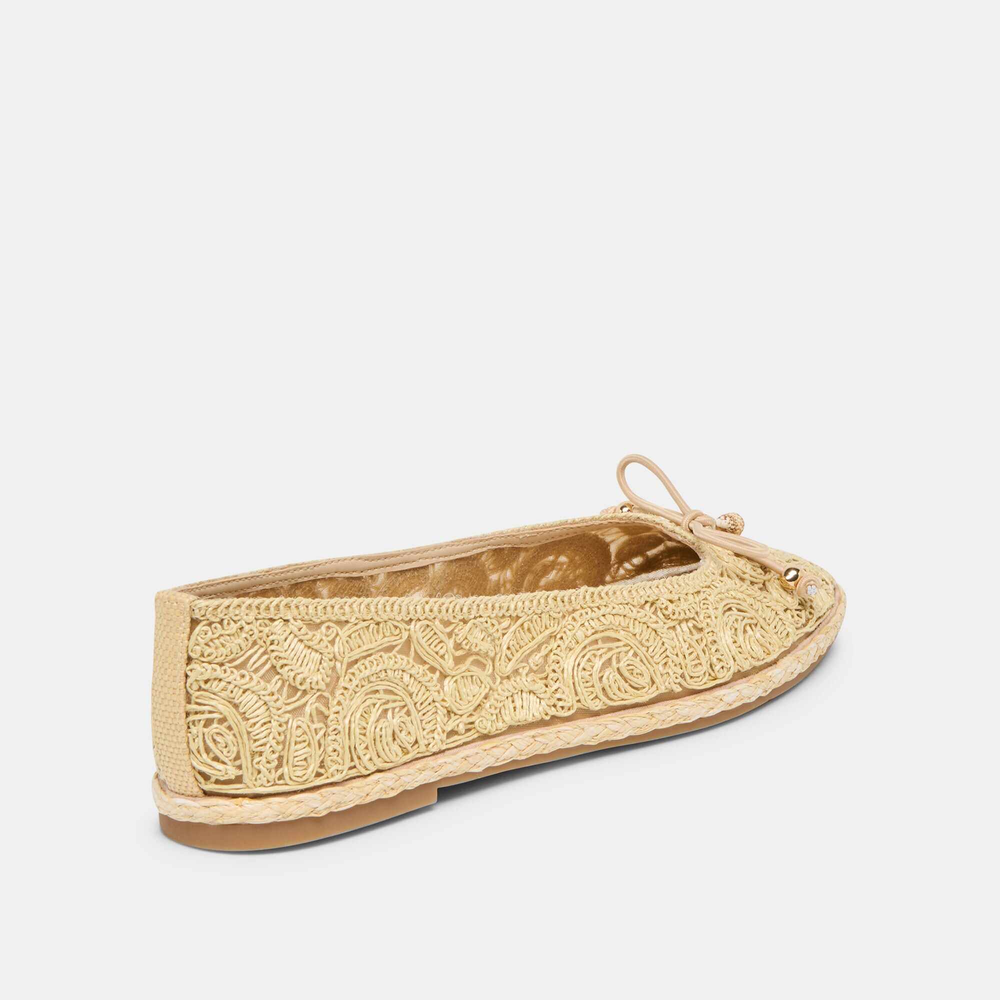 TIANNA BALLET FLATS LT NATURAL RAFFIA LACE