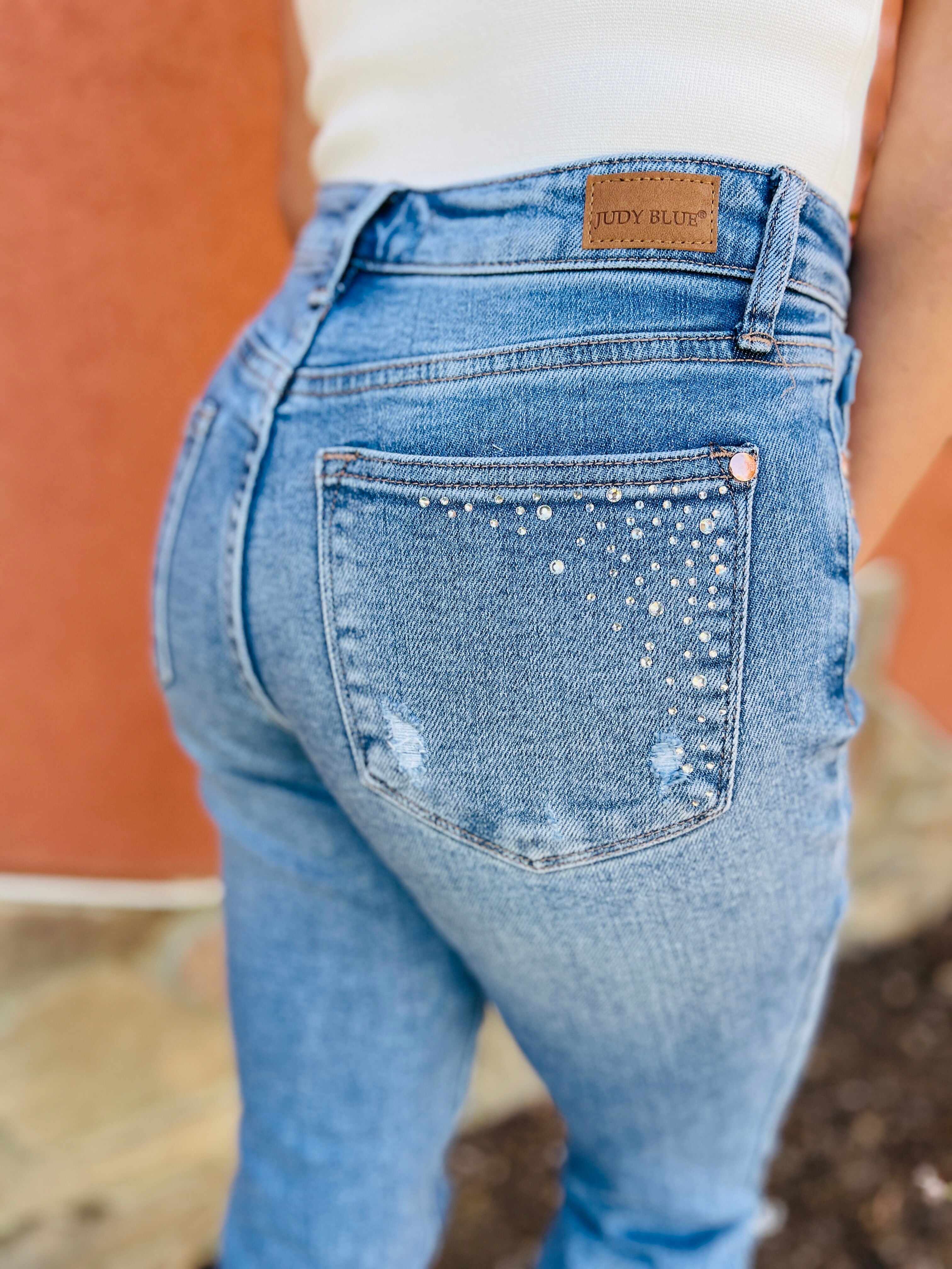REG/CURVY Shine Bright Like a Diamond Rhinestone Straight Jeans