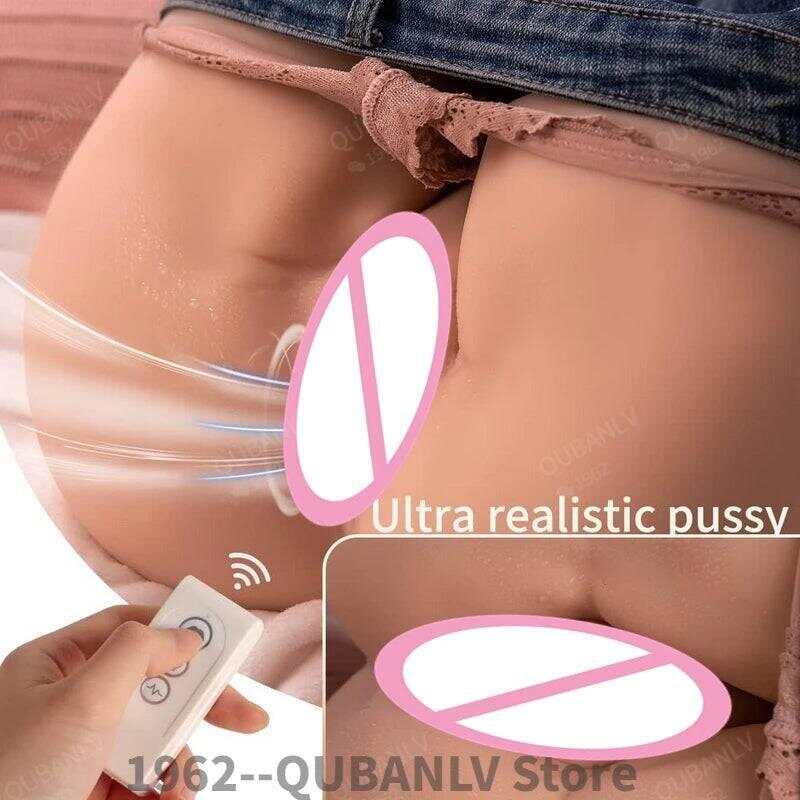 Female Sexy Torso Sex Doll: Big Ass with Automatic Sucking and Vibrating Features, Realistic Life Size Pussy, 5 Vibrations and 5 Suction Modes