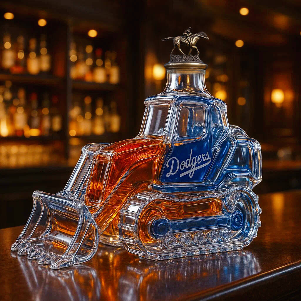 Los Angeles Dodgers Excavator Whiskey Bottle