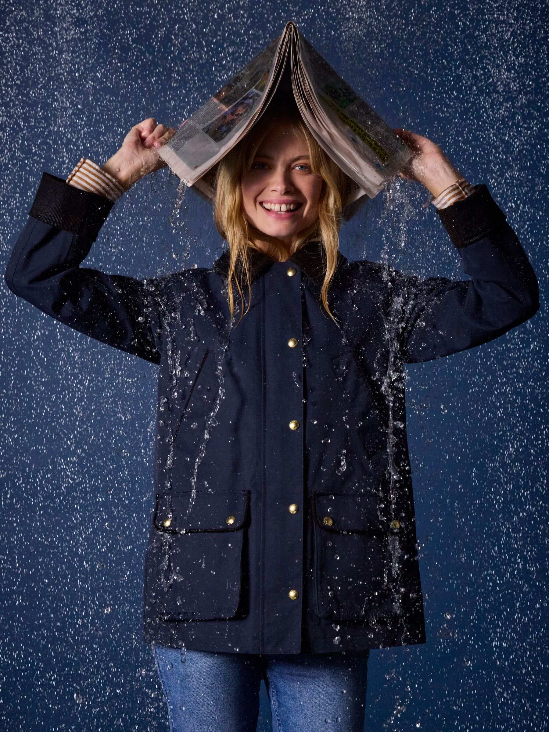 Katherine Navy Blue Waterproof Heritage Coat