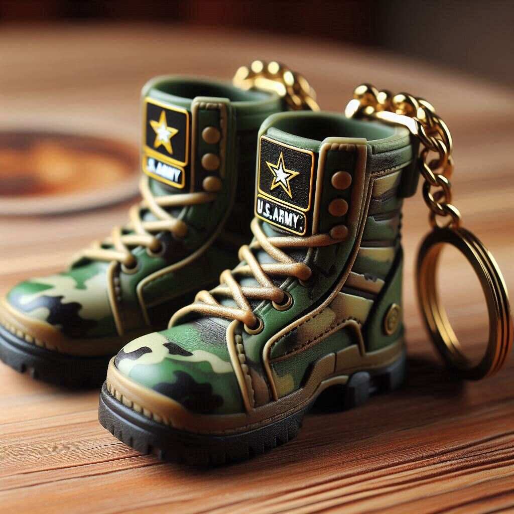 Veterans Tribute U.S. Military Boots Keychain