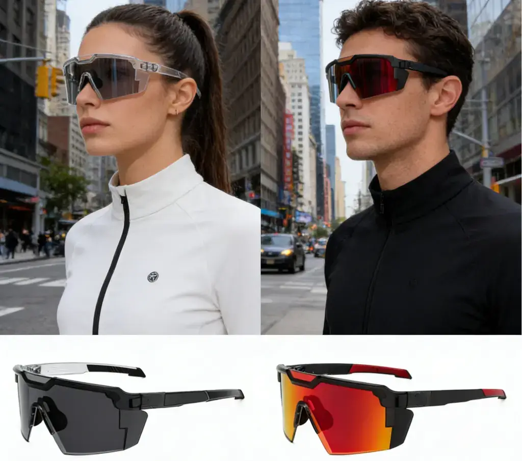 Unisex Oversize Frame Aviator Safety Sunglasses - Men's Accessories, Mens Gifts, Ideal for Cycling, Driving