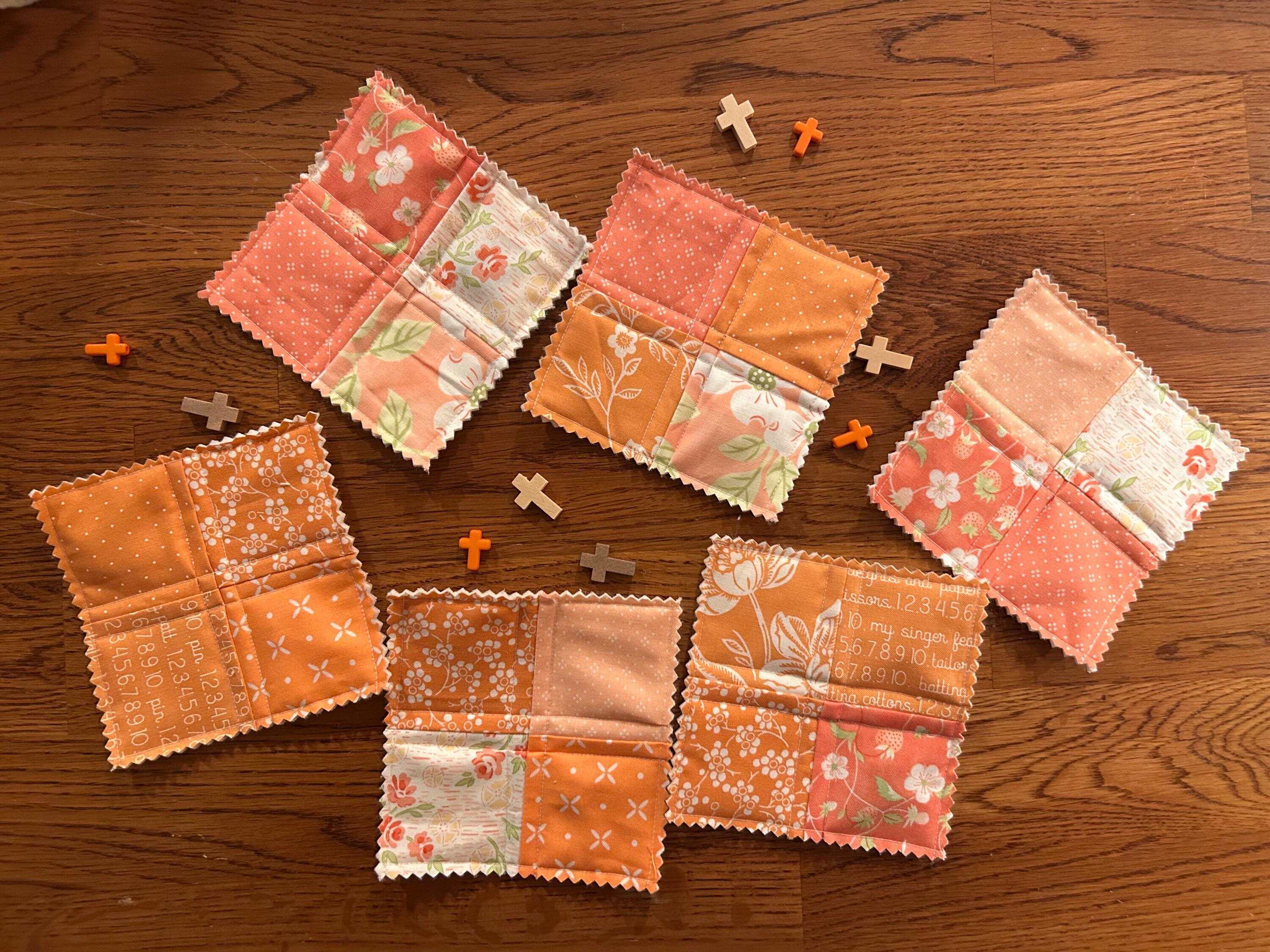 Mini Pocket Prayer Quilt with Wooden Cross
