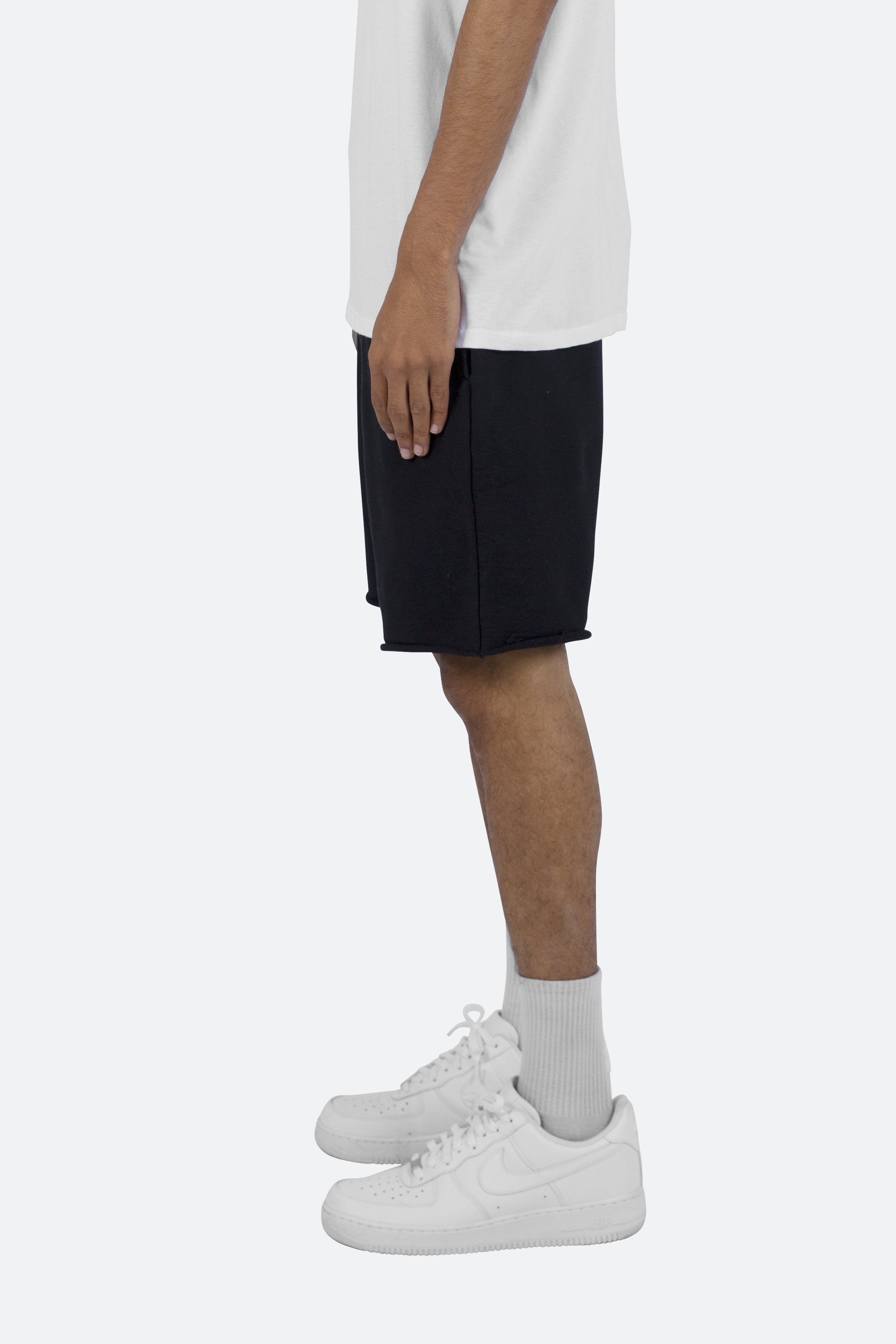 Raw Edge Sweatshorts - Black