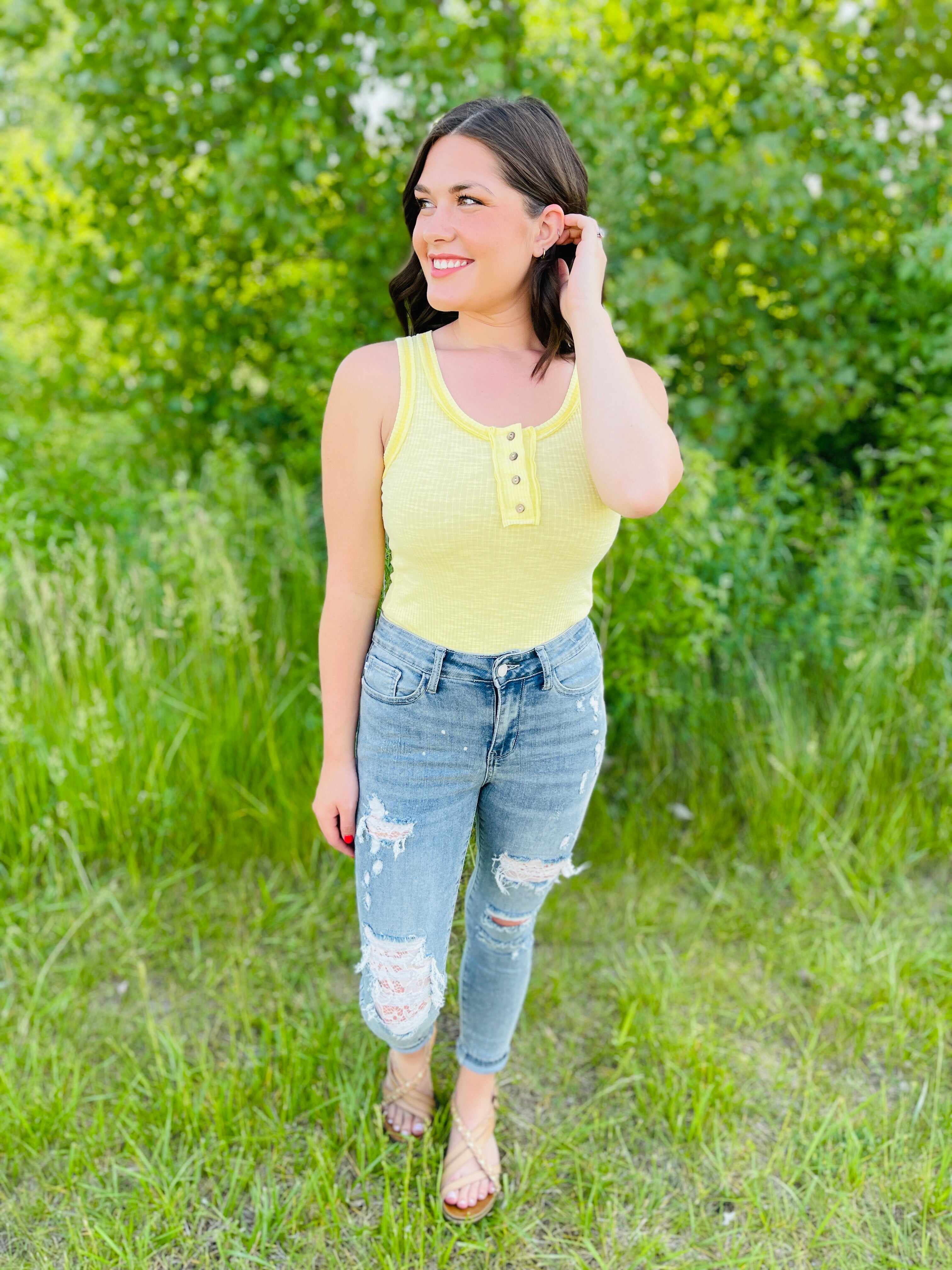 PLUS/REG All Laced Up Lace Patch Skinny Jeans
