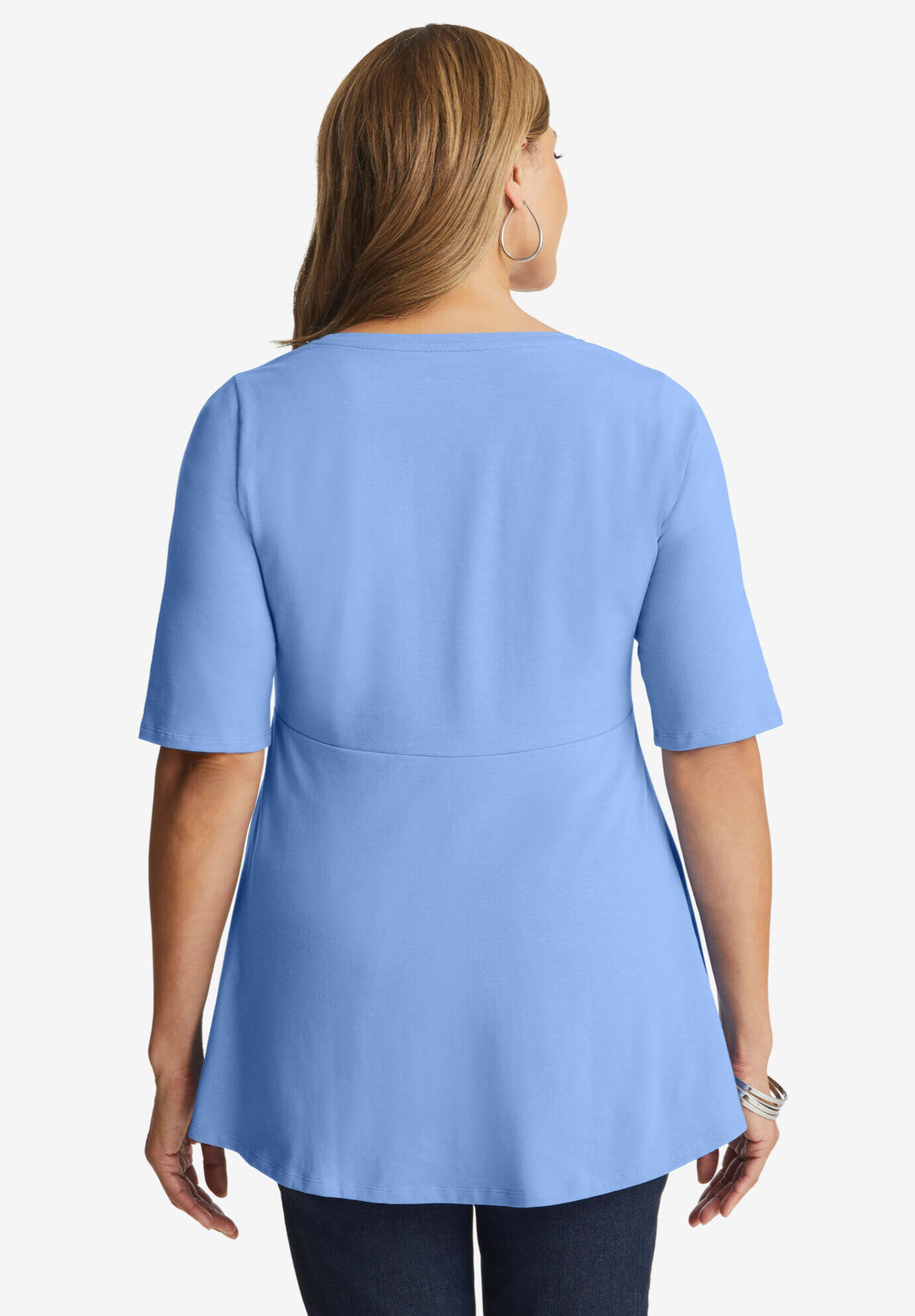 Stretch Cotton Peplum Tunic
