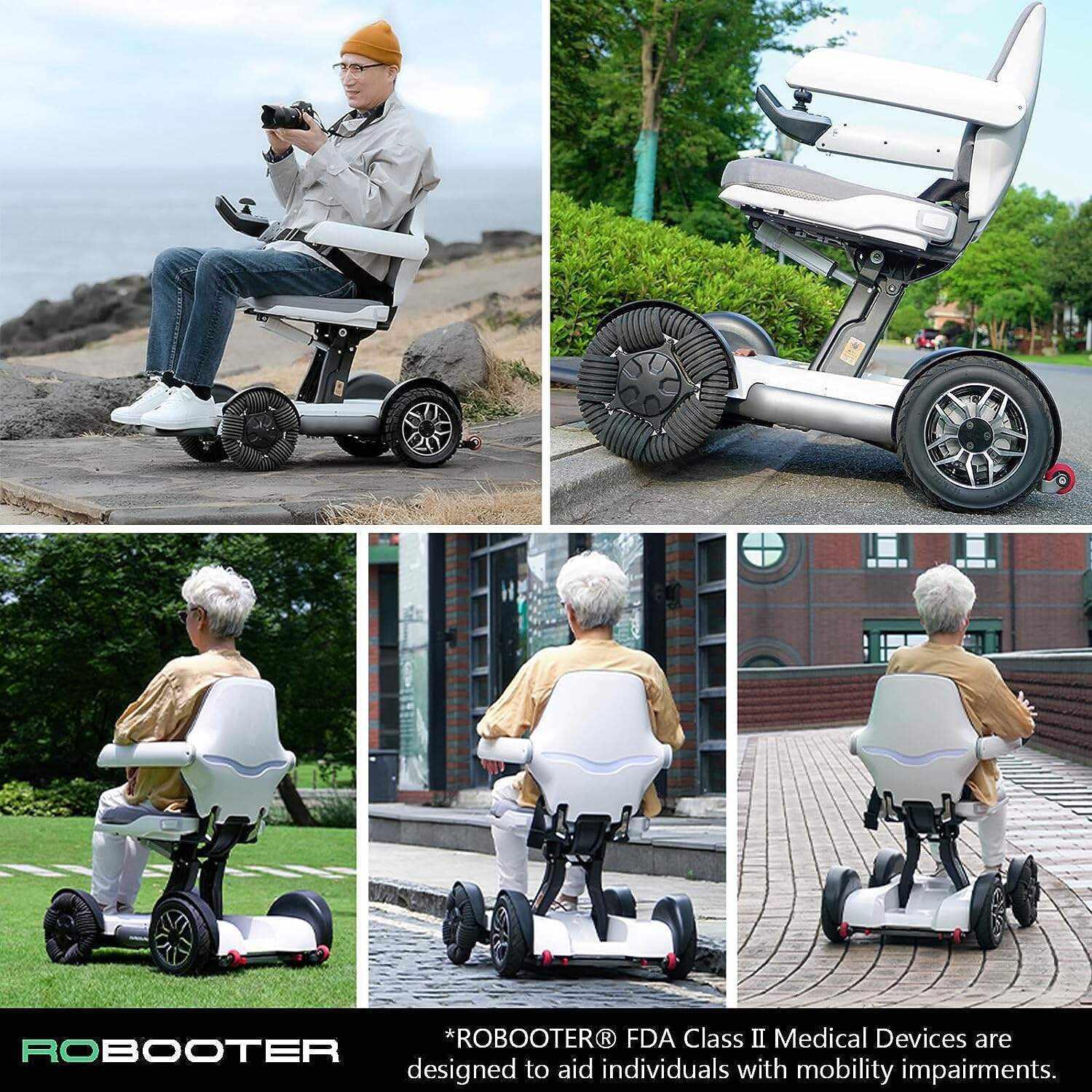 Power Electric Wheelchair for Adults 360°Intelligent Omnidirectional, Automatic Folding Installation-Free APP/Joystick Control Powerful Dual Motor Foldable Portable Motorized Powered Mobility Scooters