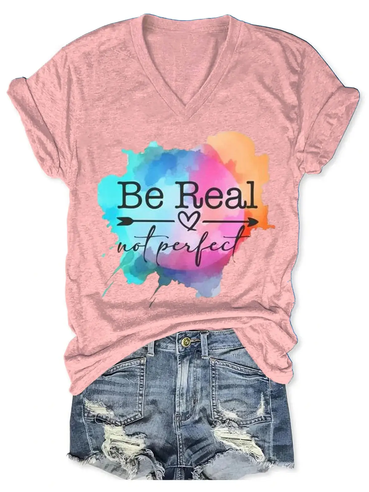 Be Real Not Perfect Art Casual T-shirt