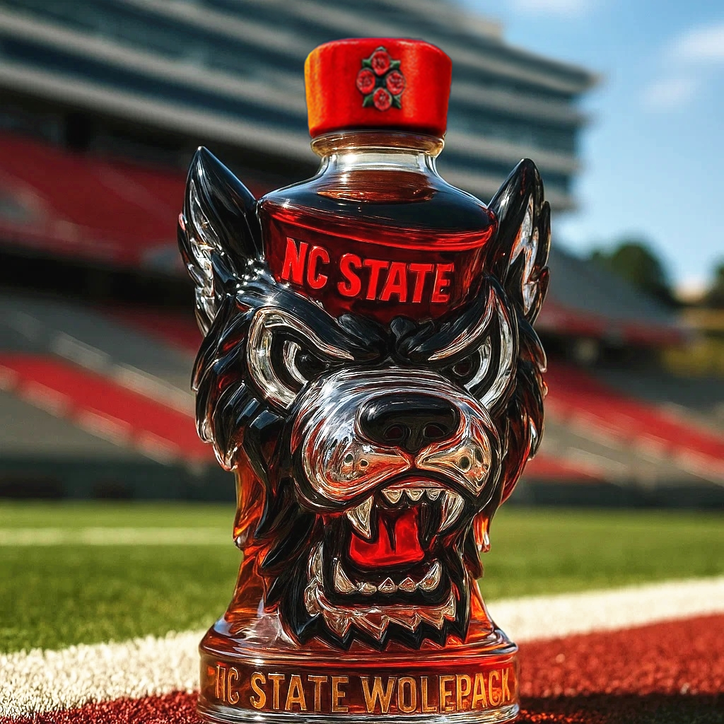 NC State Wolfpack Whiskey Bottle