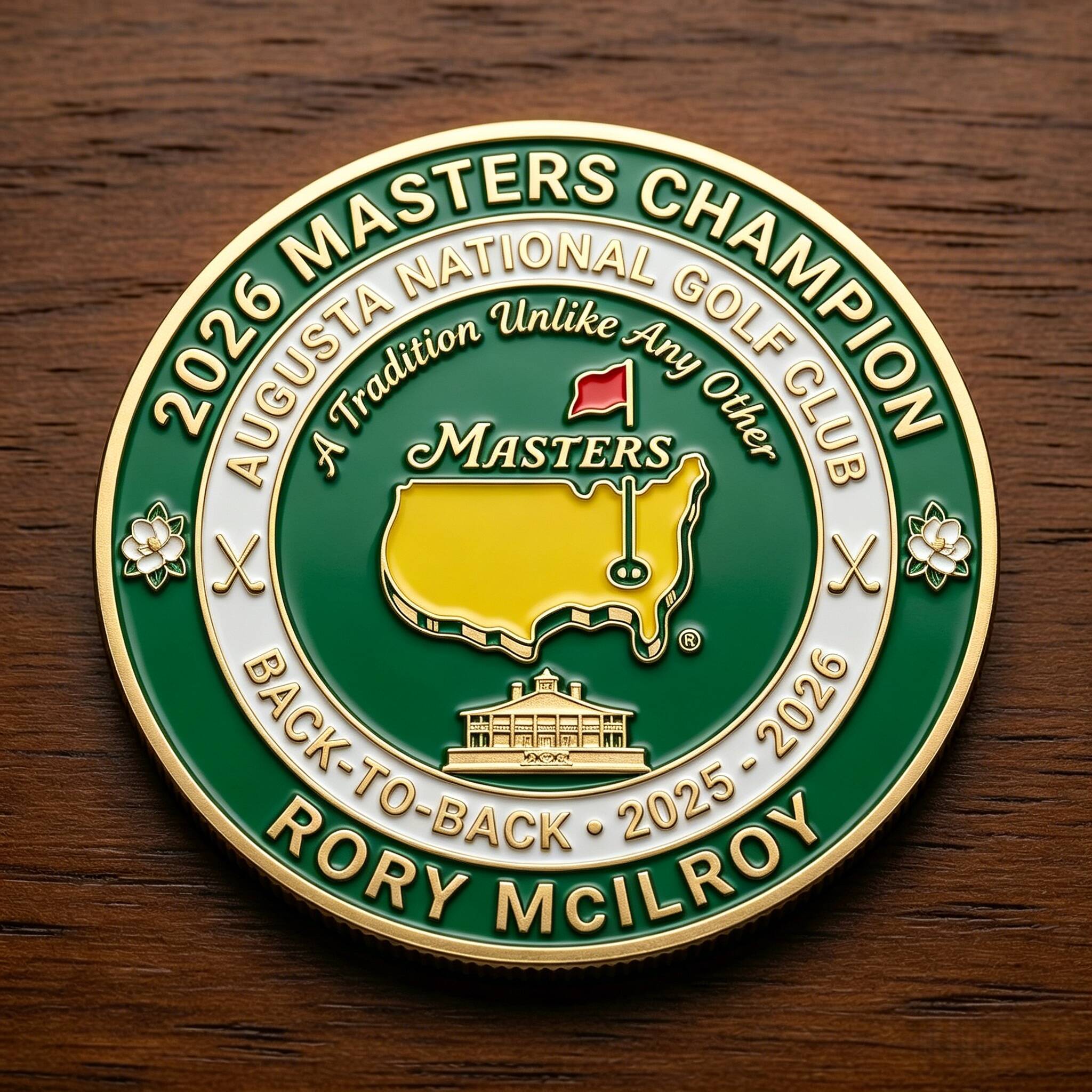 Rory McIlroy Back-to-Back Masters Champion Commemorative Coin